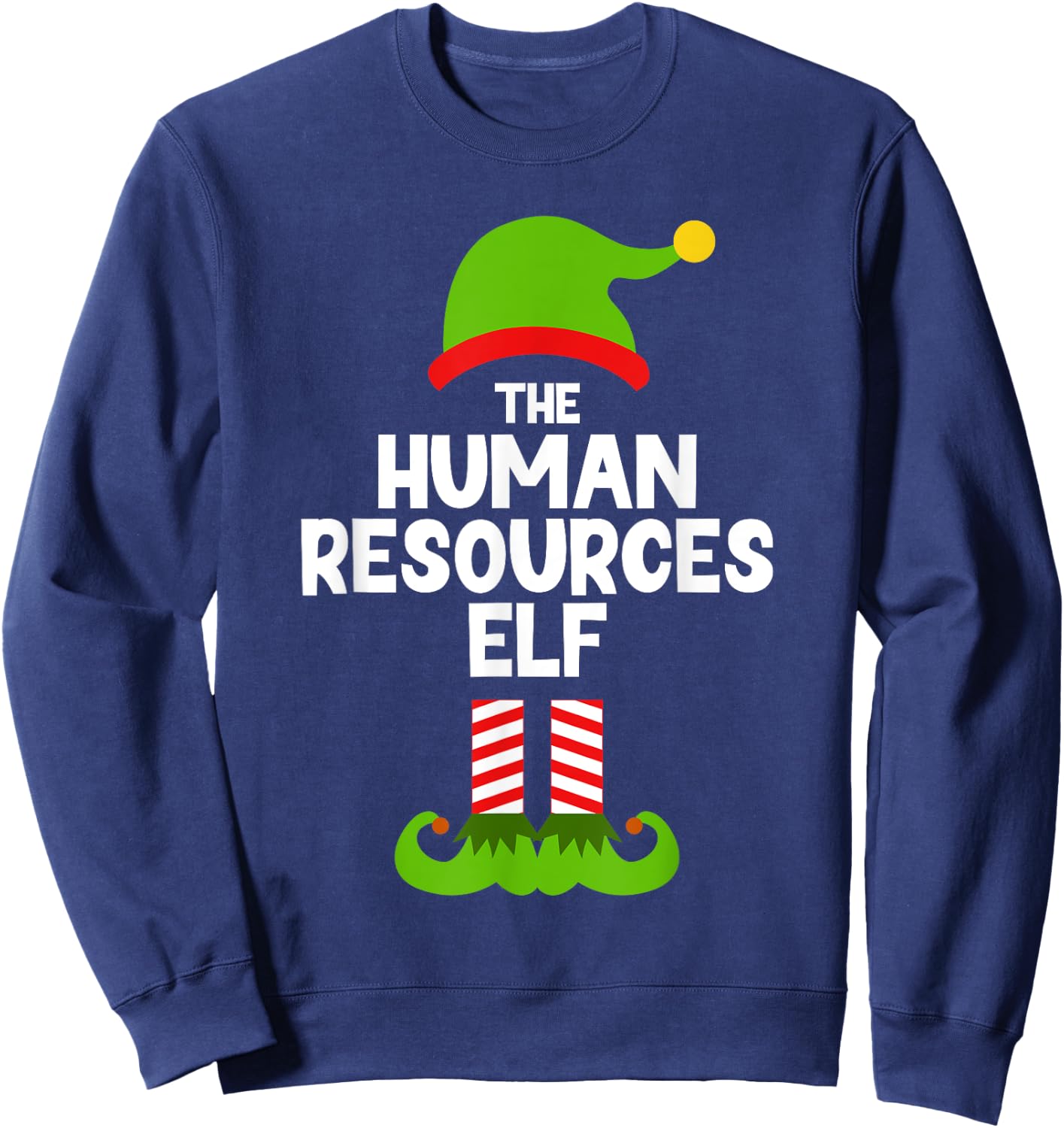 Funny The Human Resources Elf Christmas Family Pajama HR Sweatshirt - Sweatshirt | Navy