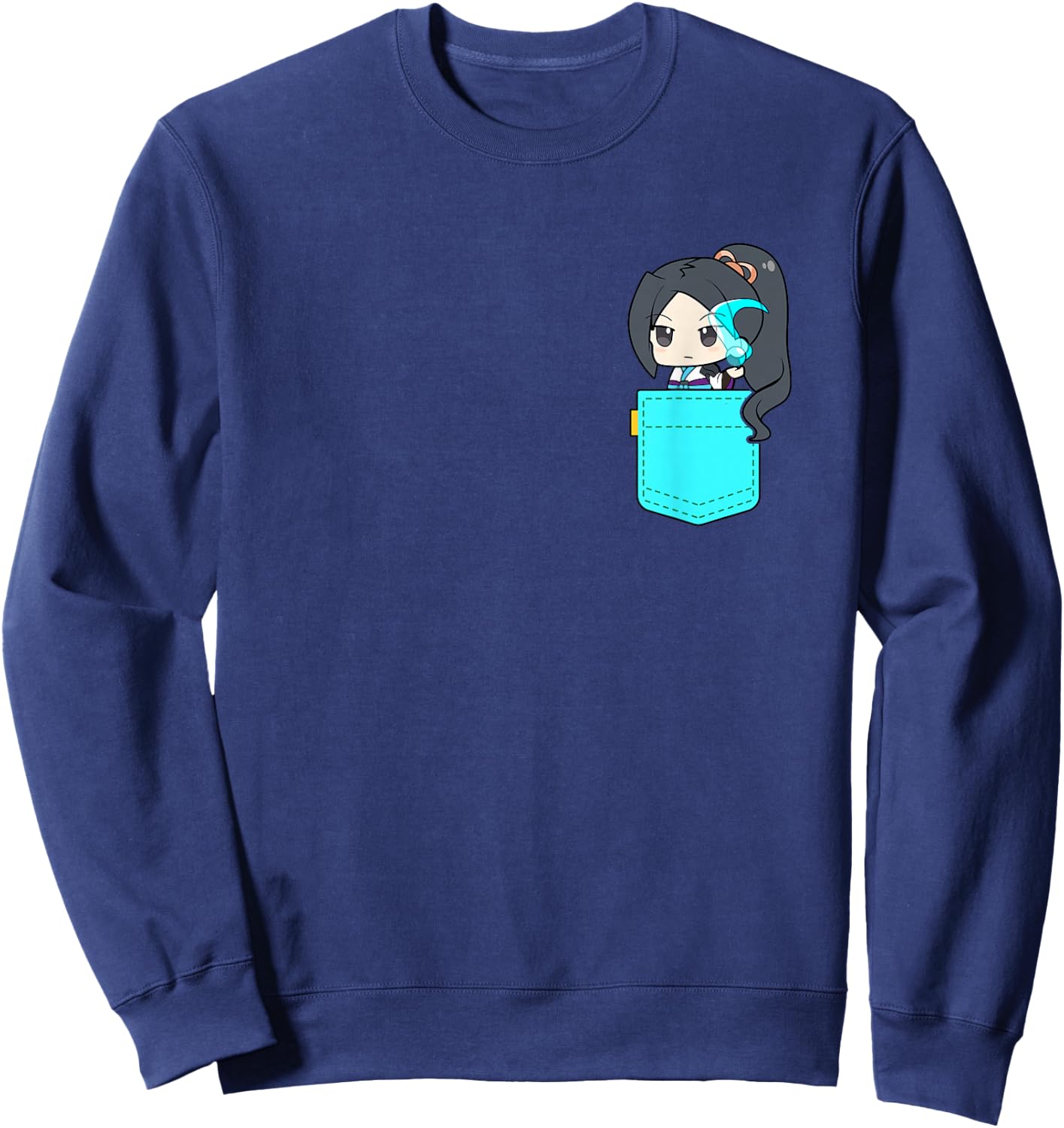Chibi Pocket Sage Valorant Gaming | Cute Sweatshirt - Sweatshirt | Navy