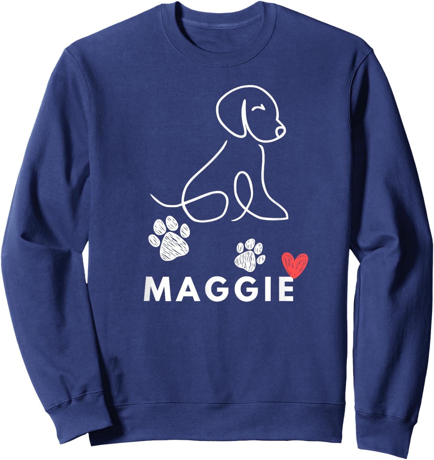 Maggie Dog nametag Gift my Puppy Dog named Maggie Men Women Girls Kids Sweatshirt - Sweatshirt | Navy