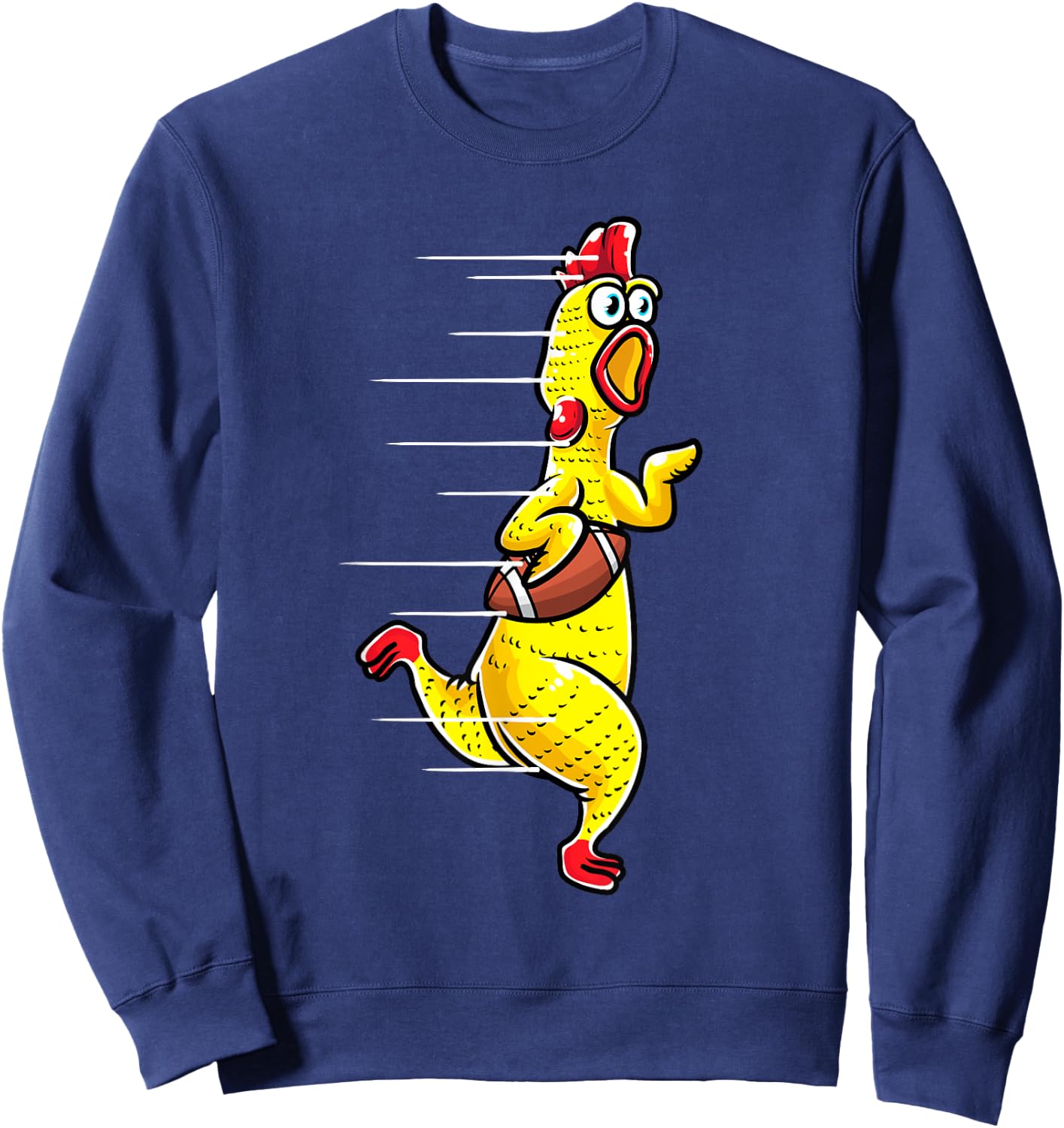 Funny Rubber Chicken With Football Sports Men Kids Sweatshirt - Sweatshirt | Navy