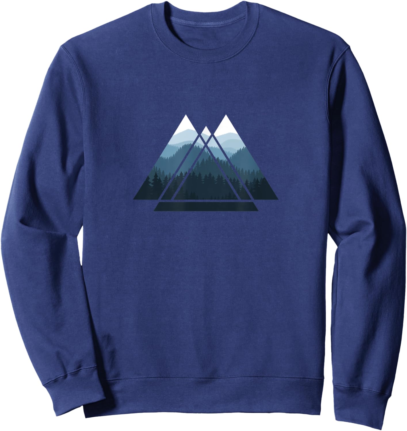 Outdoor Nature Trees Forest Minimalism Triangle Climate Protection Sweatshirt - Sweatshirt | Navy