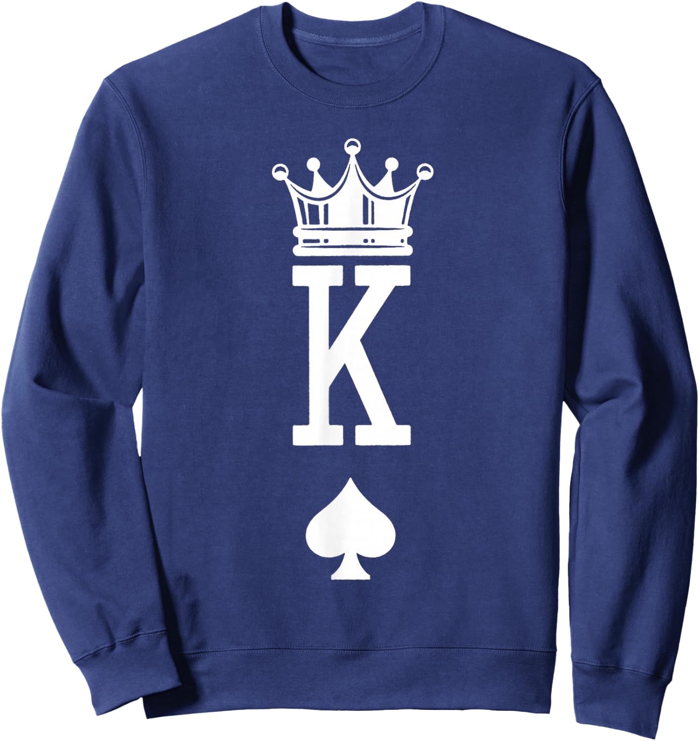 King and Queen Couple of Spades King and Queen of Hearts Sweatshirt - Sweatshirt | Navy