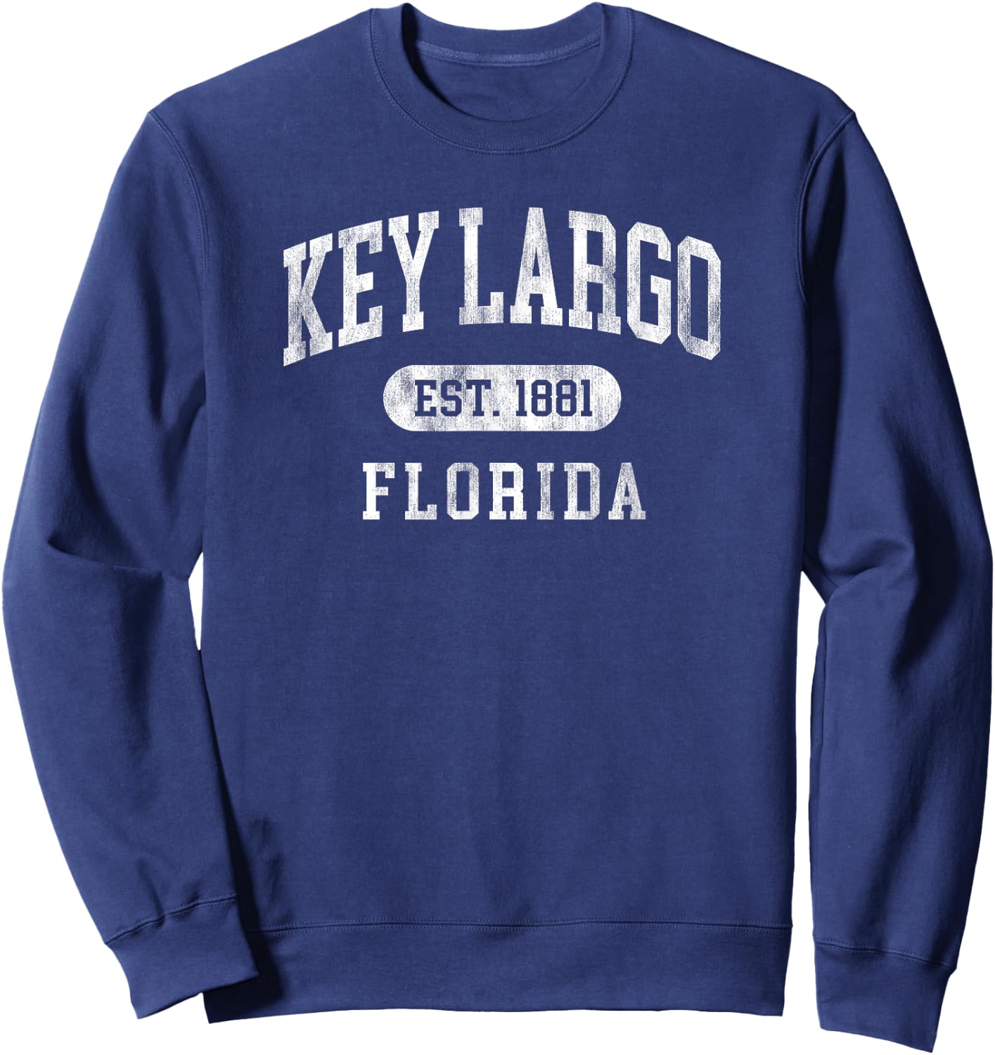 Vintage Key Largo Florida Souvenir Vacation Sweatshirt - Sweatshirt | Navy