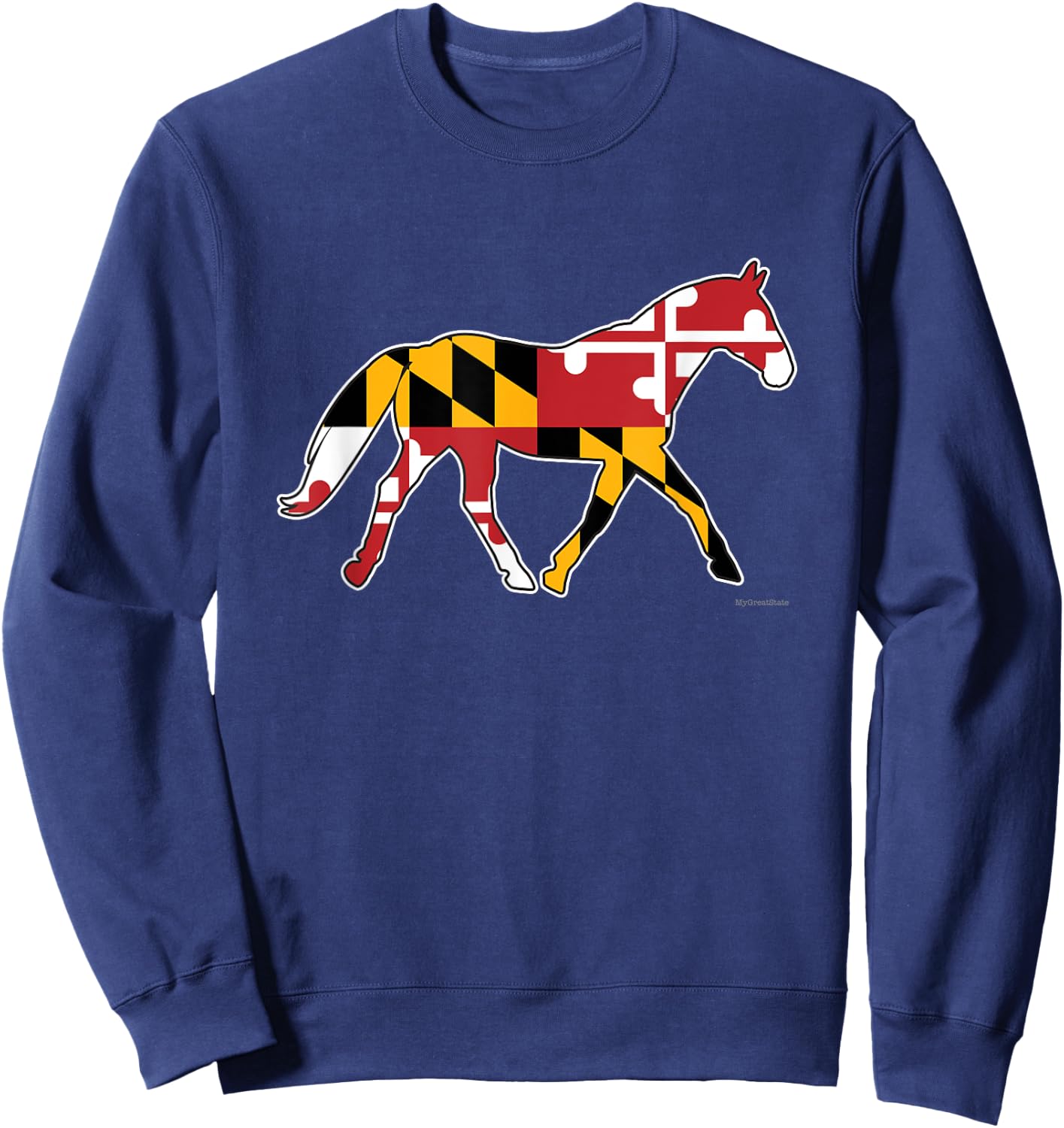 Maryland Horse Flag Decal - Maryland Horses Shirt Sweatshirt - Sweatshirt | Navy