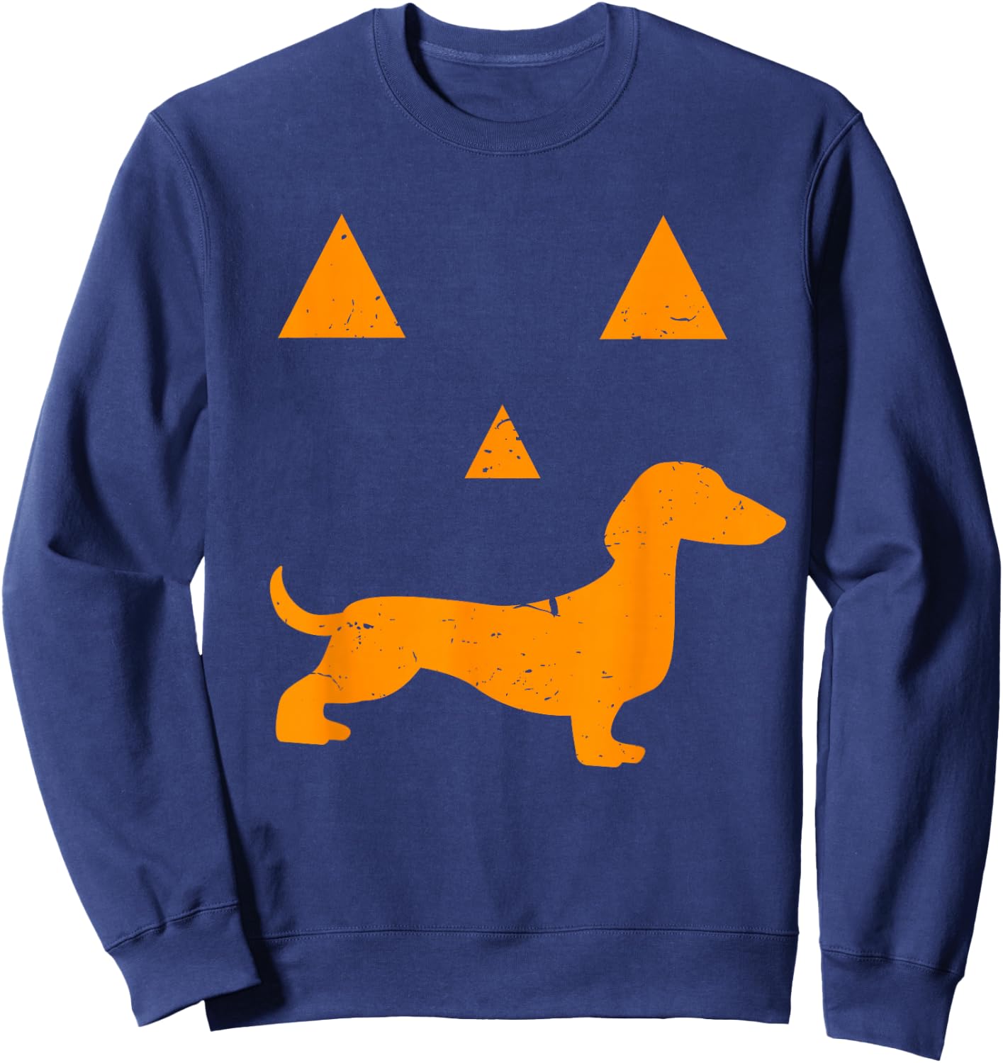 Halloween Pumpkin Dachshund Jack-o-lantern Costume Sweatshirt - Sweatshirt | Navy