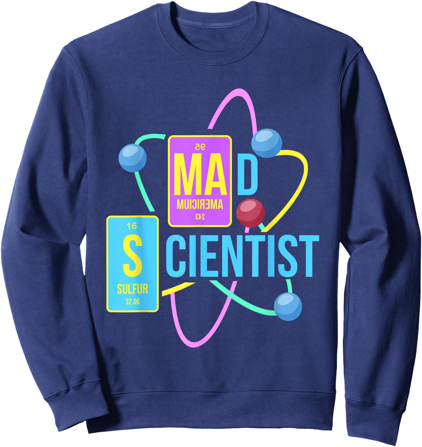 Mad Scientist T Shirt Science For Child Boys Girls Costume Sweatshirt - Sweatshirt | Navy