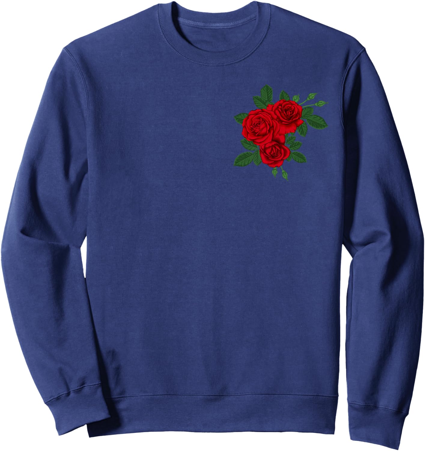 Cool Red Roses Elegant Floral Design Women and Youth Sweatshirt - Sweatshirt | Navy