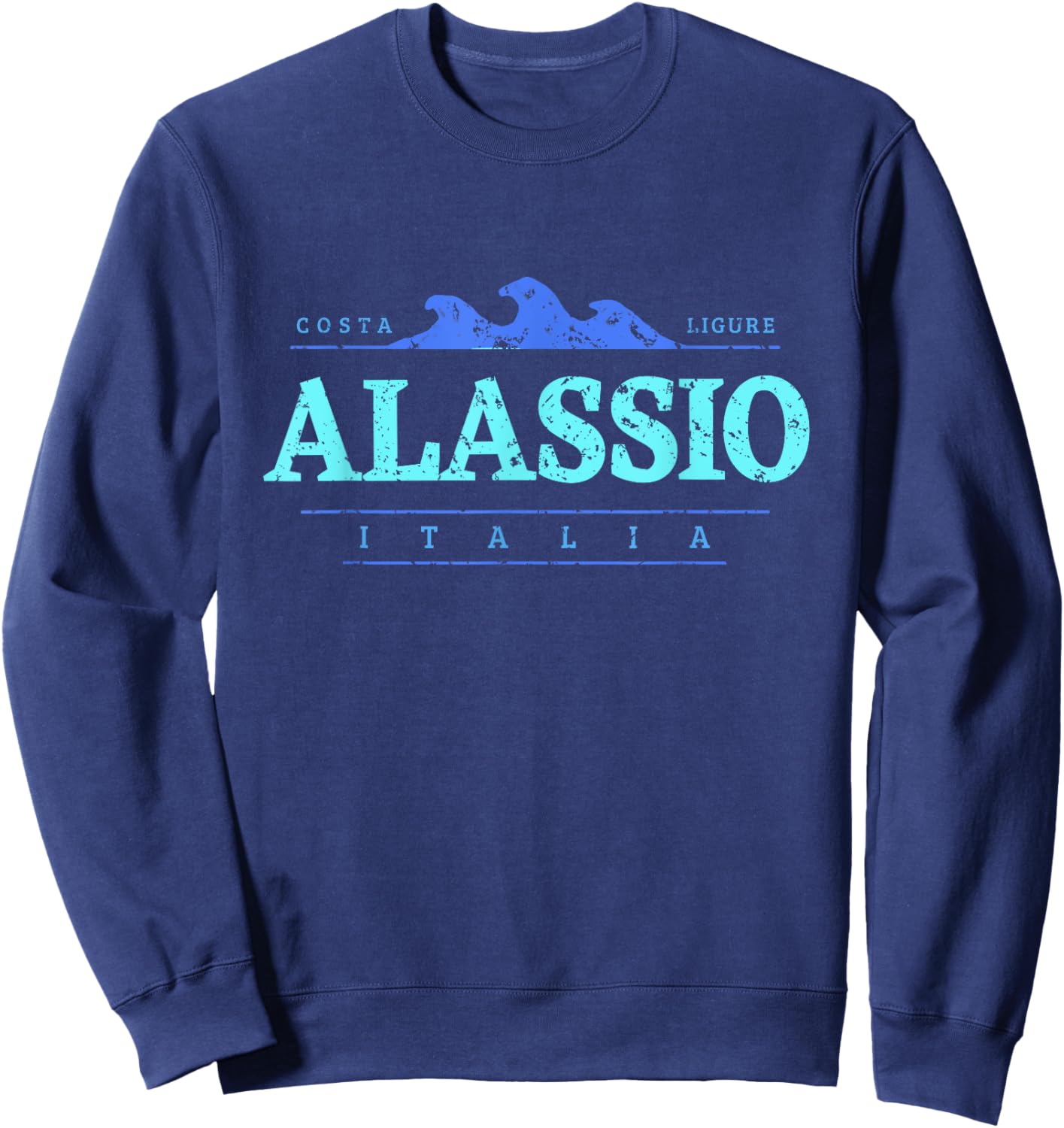 Alassio Italia | Alassio Liguria Italy Shoreline Sweatshirt - Sweatshirt | Navy