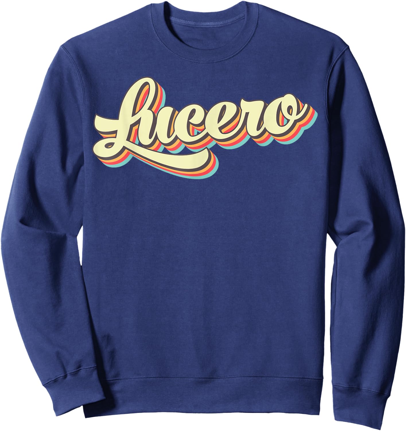 Lucero Retro Art Baseball Font Vintage Sweatshirt - Sweatshirt | Navy
