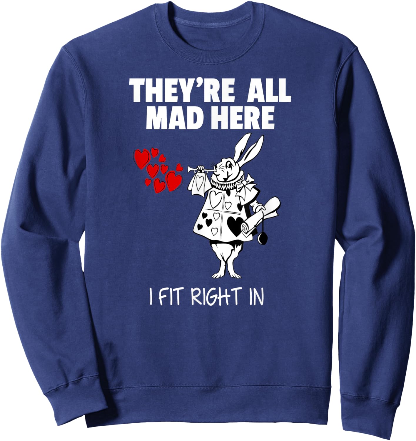 Alice in Wonderland White Rabbit Shirt Sweatshirt - Sweatshirt | Navy