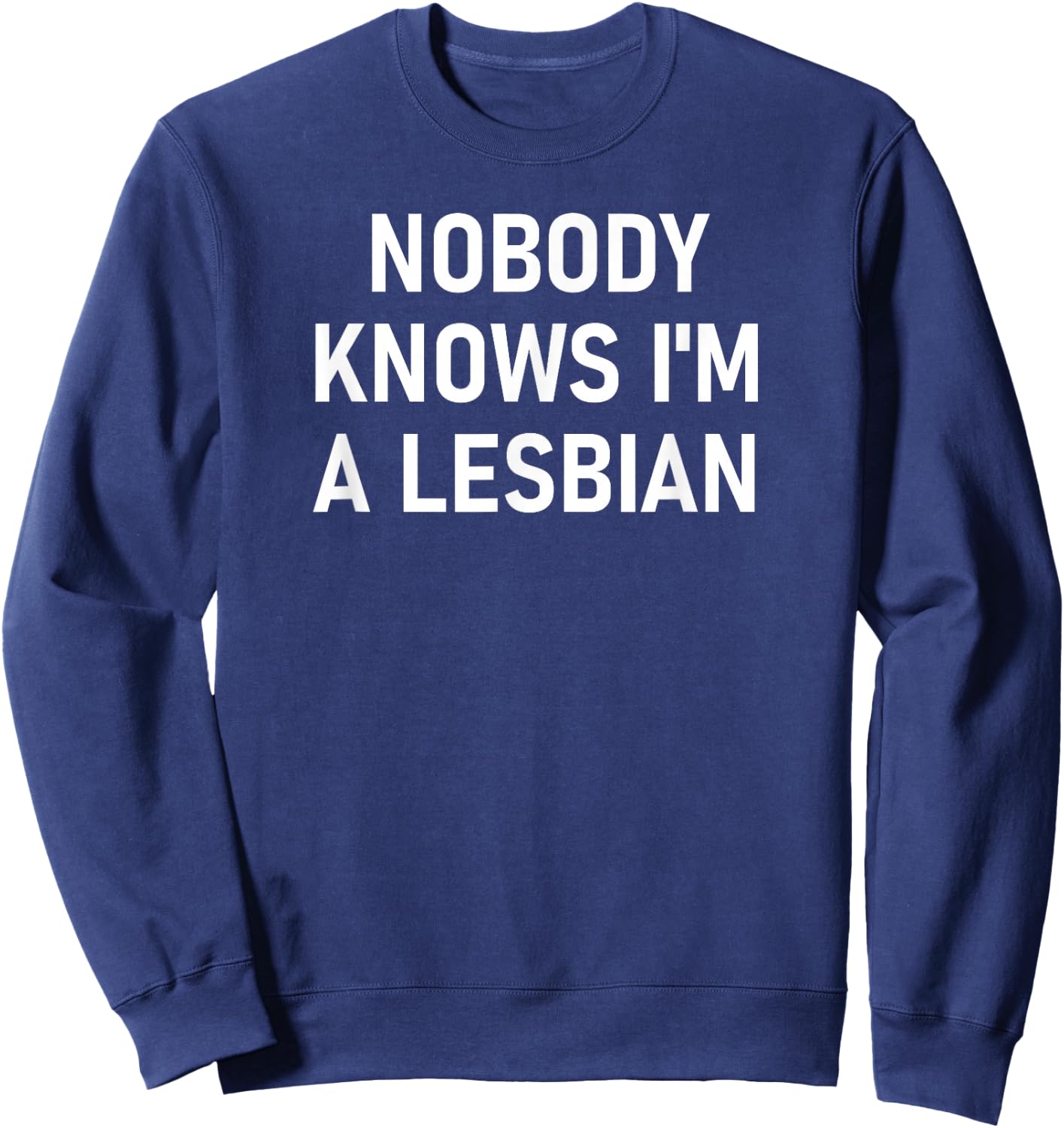 Nobody Knows I'm A Lesbian, Gay, Pride, LBGT, Funny, Family Small Sweatshirt - Sweatshirt | Navy