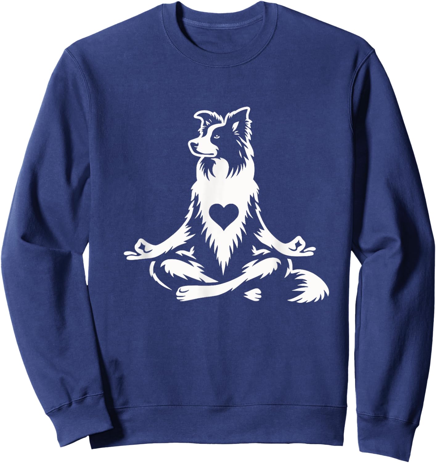 Funny Border Collie Yoga Pose Dog Graphic Design Sweatshirt - Sweatshirt | Navy