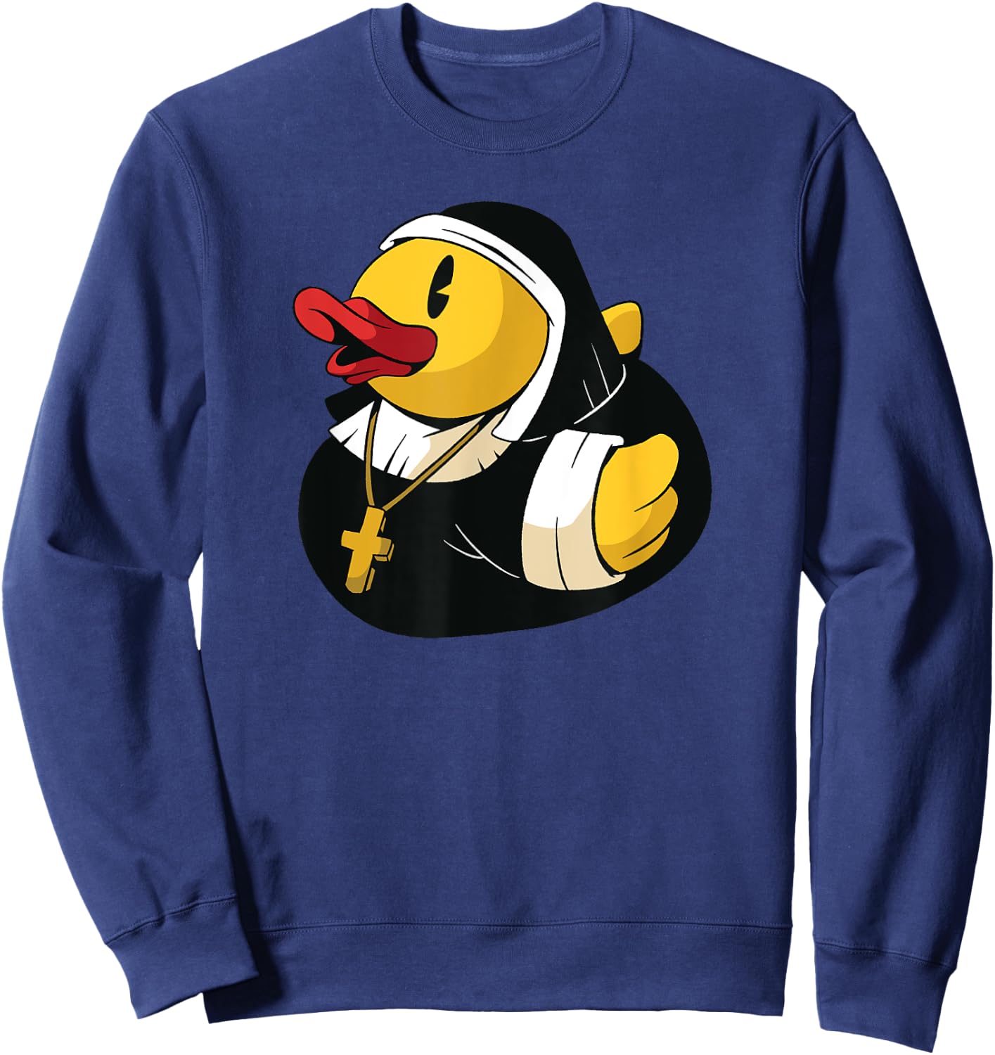 Rubber Duck Nun - Funny Halloween Sweatshirt - Sweatshirt | Navy