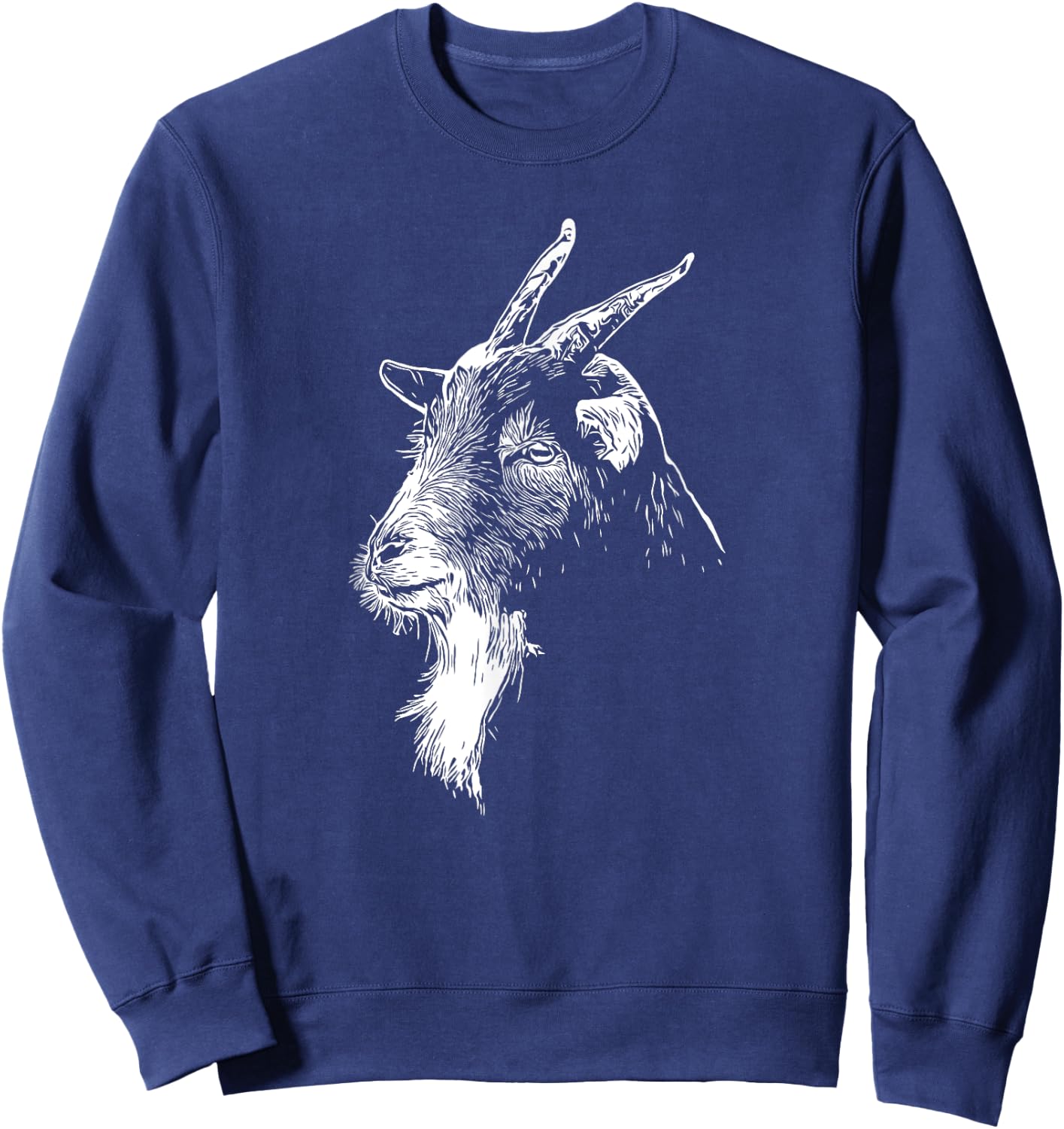Goat Gift Ideas for Farmers and Goat Whisperer -Adult Black Cotton Polyester Short Sleeve Sweatshirt - Sweatshirt | Navy