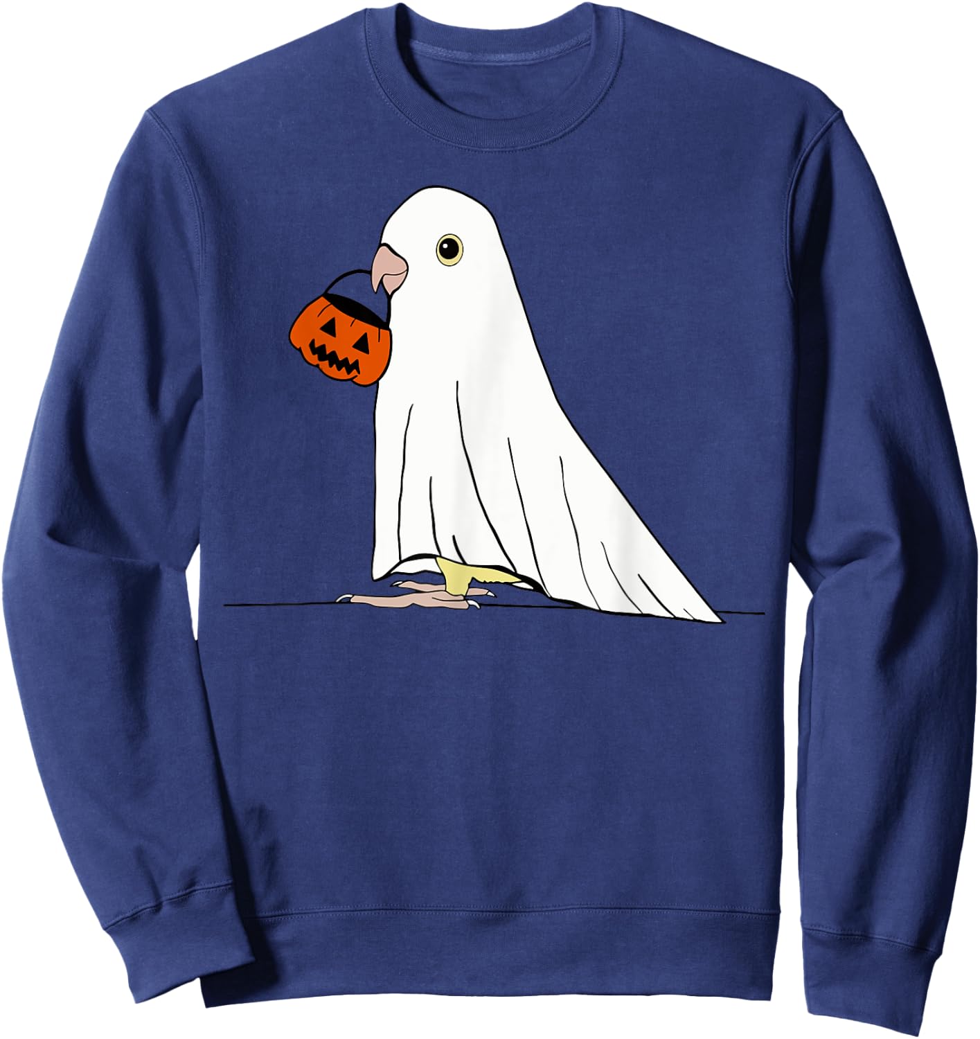 Parrot Ghost Pumpkin Funny Birds Lover Halloween Costume Sweatshirt - Sweatshirt | Navy