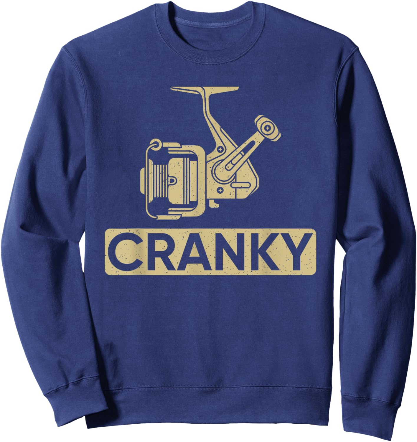 Cranky Fishing Vintage Fisherman Fathers Day Fish Dad Cranky Sweatshirt - Sweatshirt | Navy