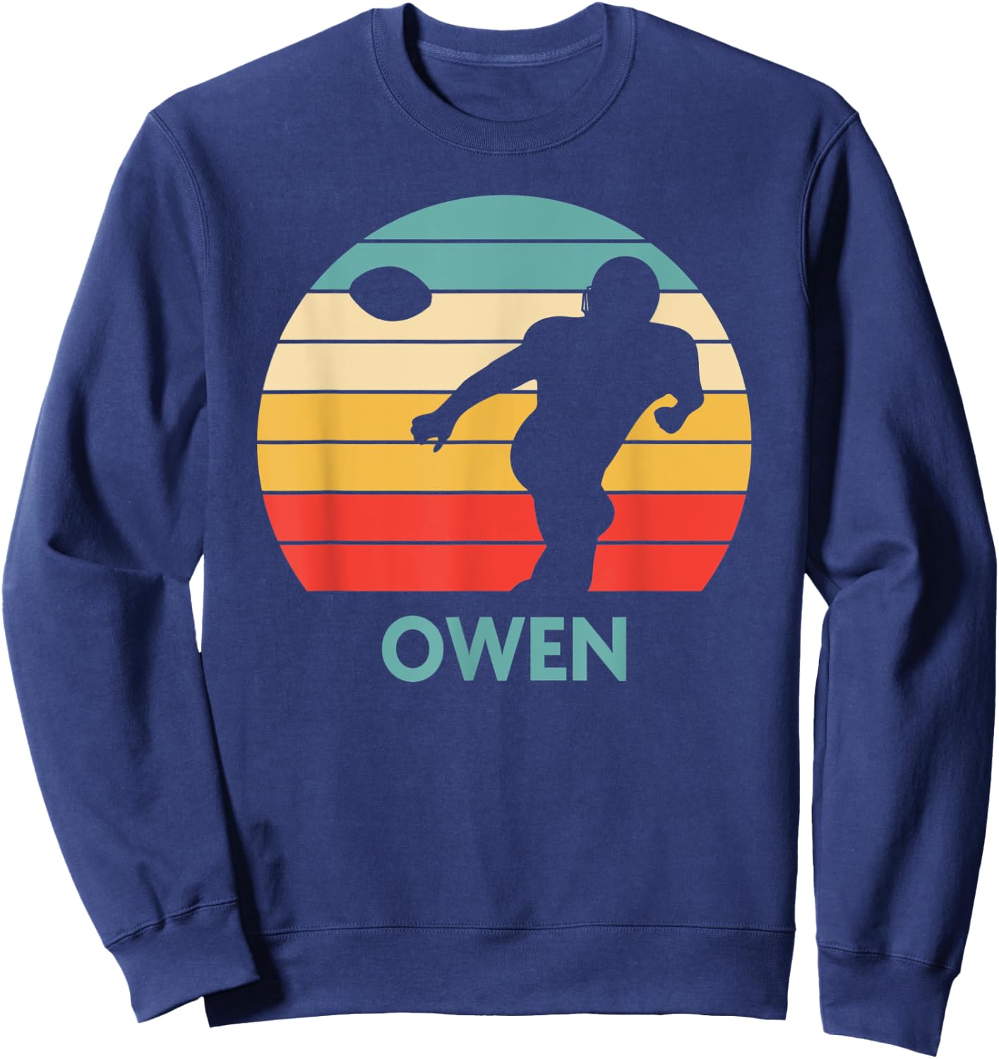 Owen Name Gift Personalized Football Sweatshirt - Sweatshirt | Navy