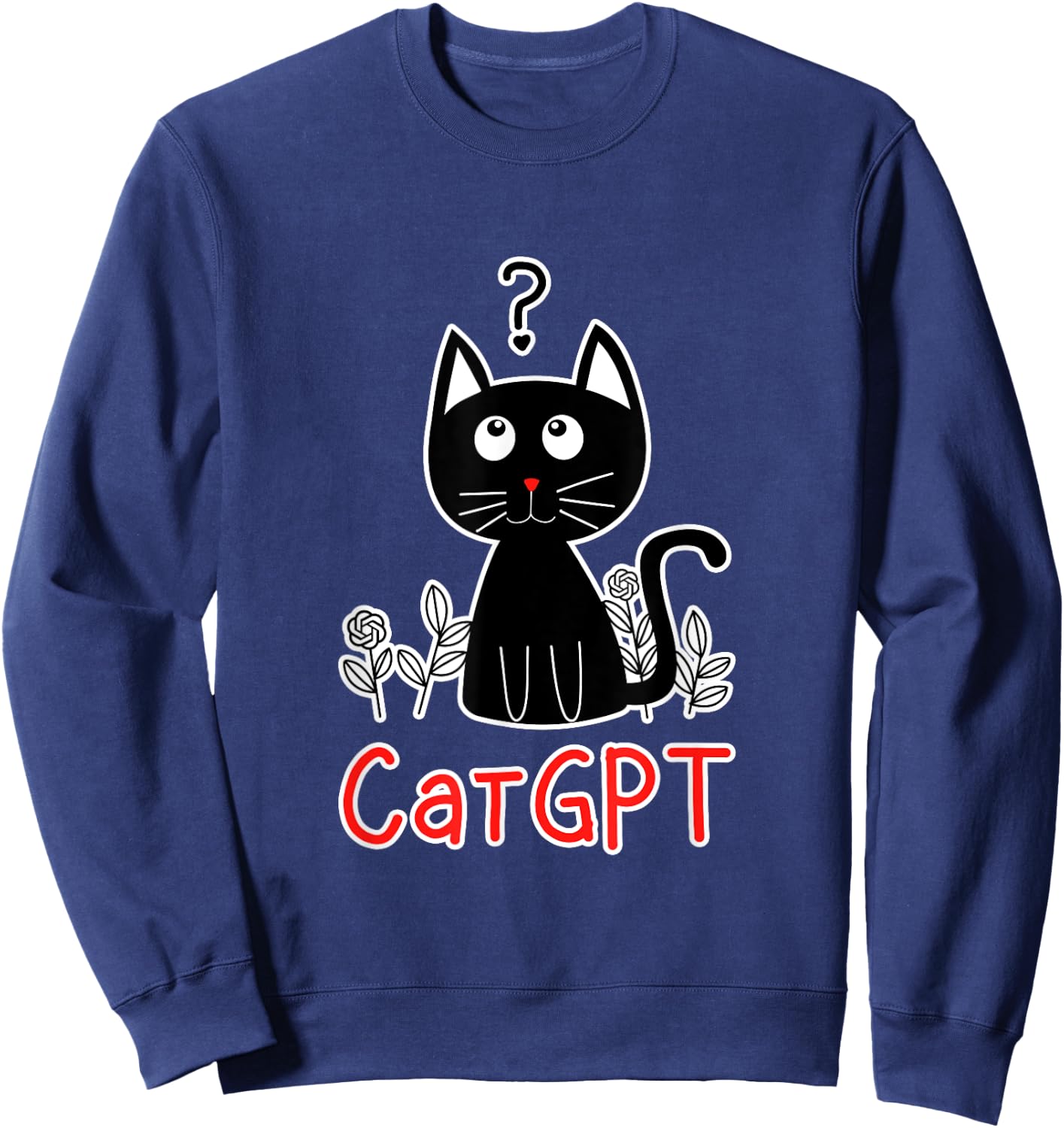 Funny Cat CatGPT ChatGPT Kitten Language Model AI Sweatshirt - Sweatshirt | Navy