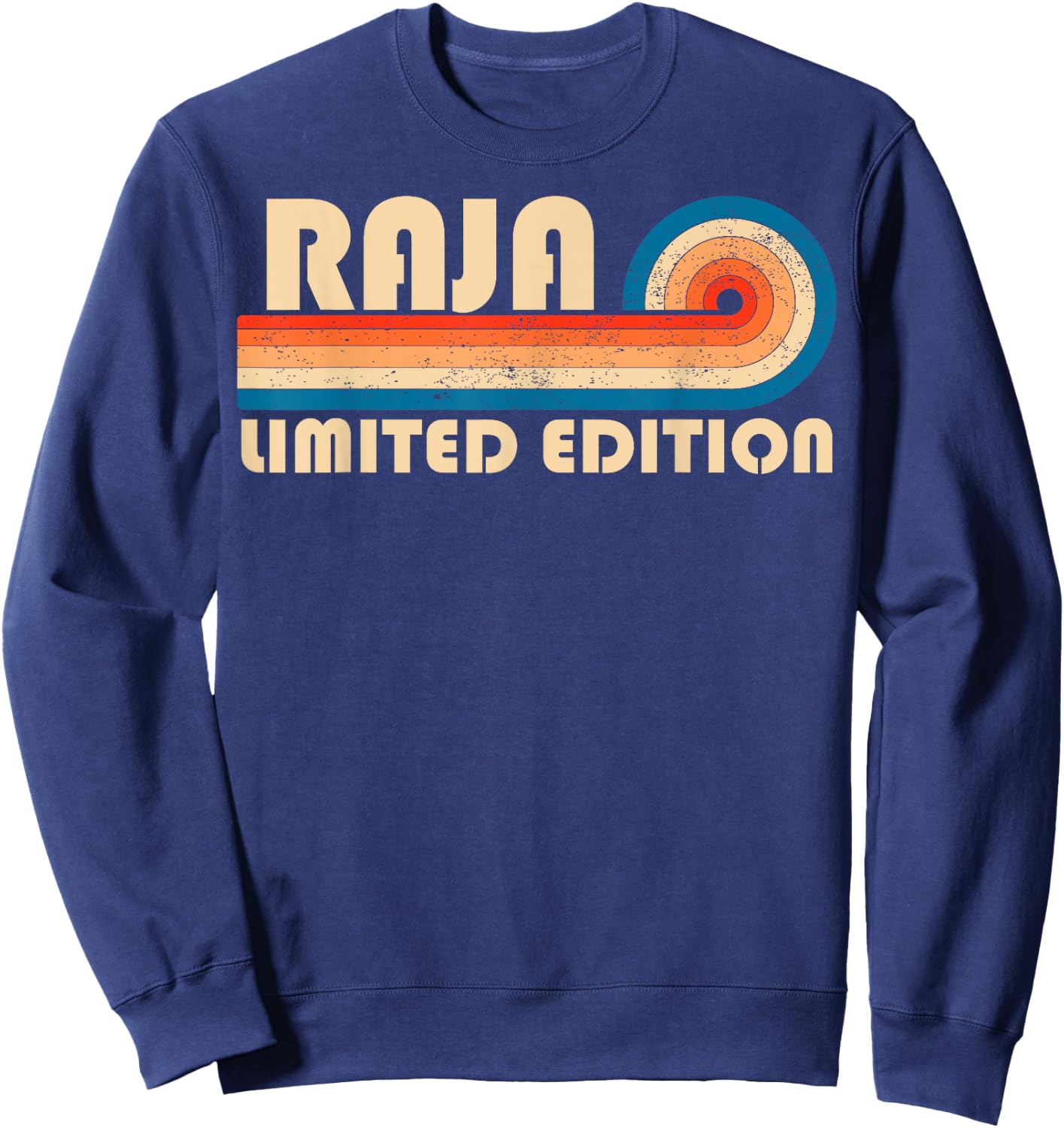 RAJA Surname Retro Vintage 80s 90s Birthday Reunion Sweatshirt - Sweatshirt | Navy