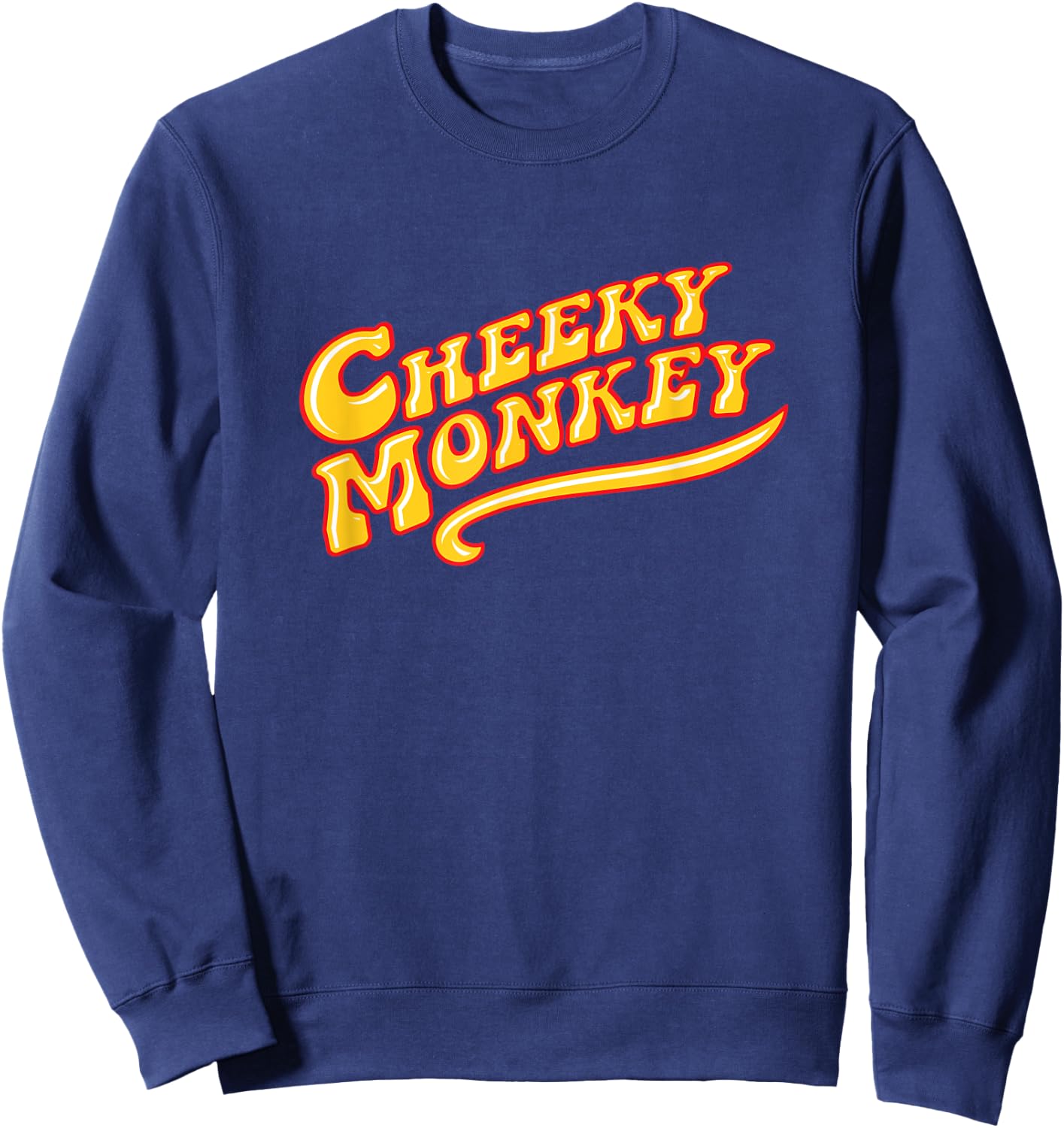 Cheeky Monkey Groovy Text Sweatshirt - Sweatshirt | Navy