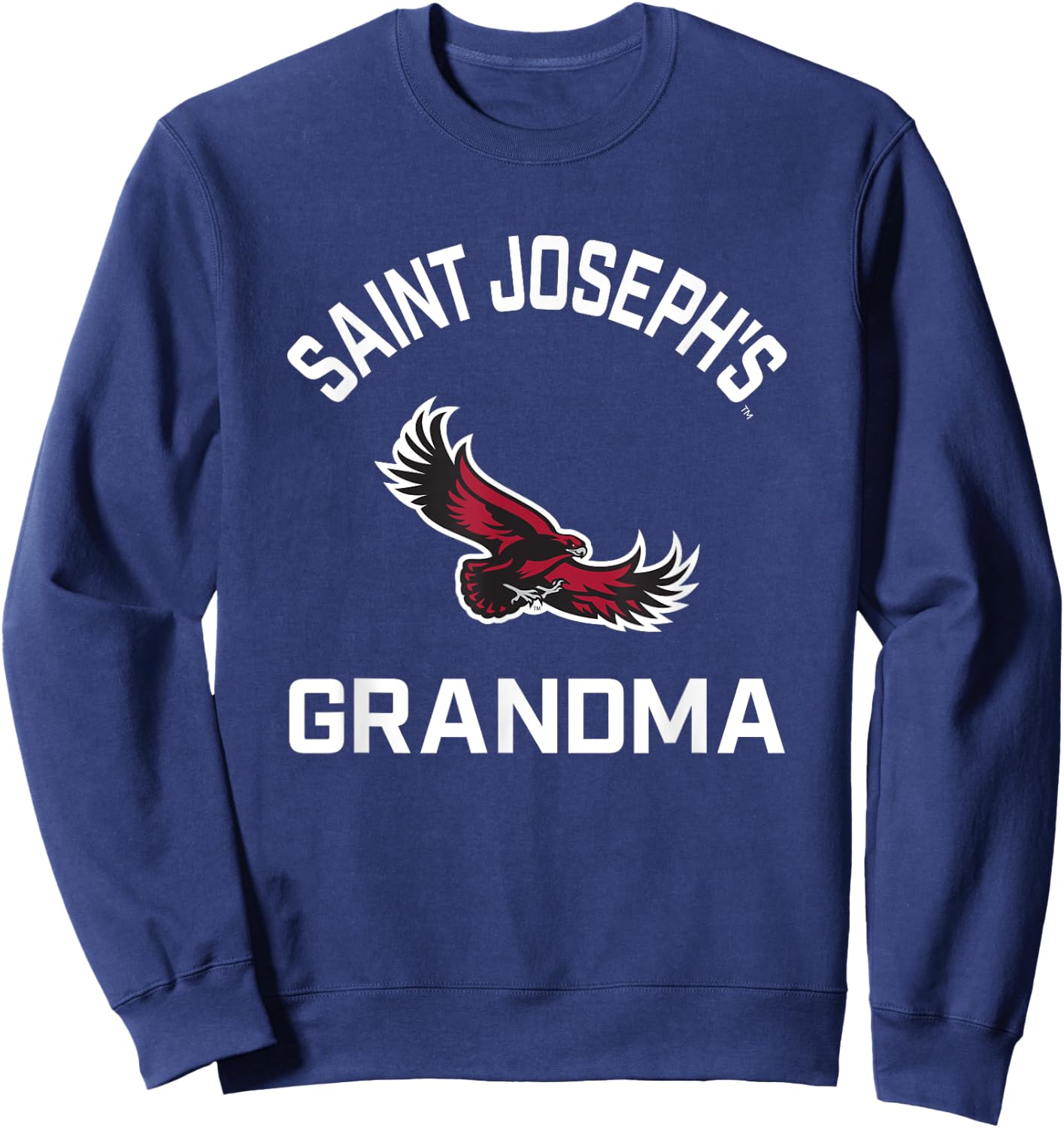 Saint Josephs University Hawks Arched Grandma Sweatshirt - Sweatshirt | Navy