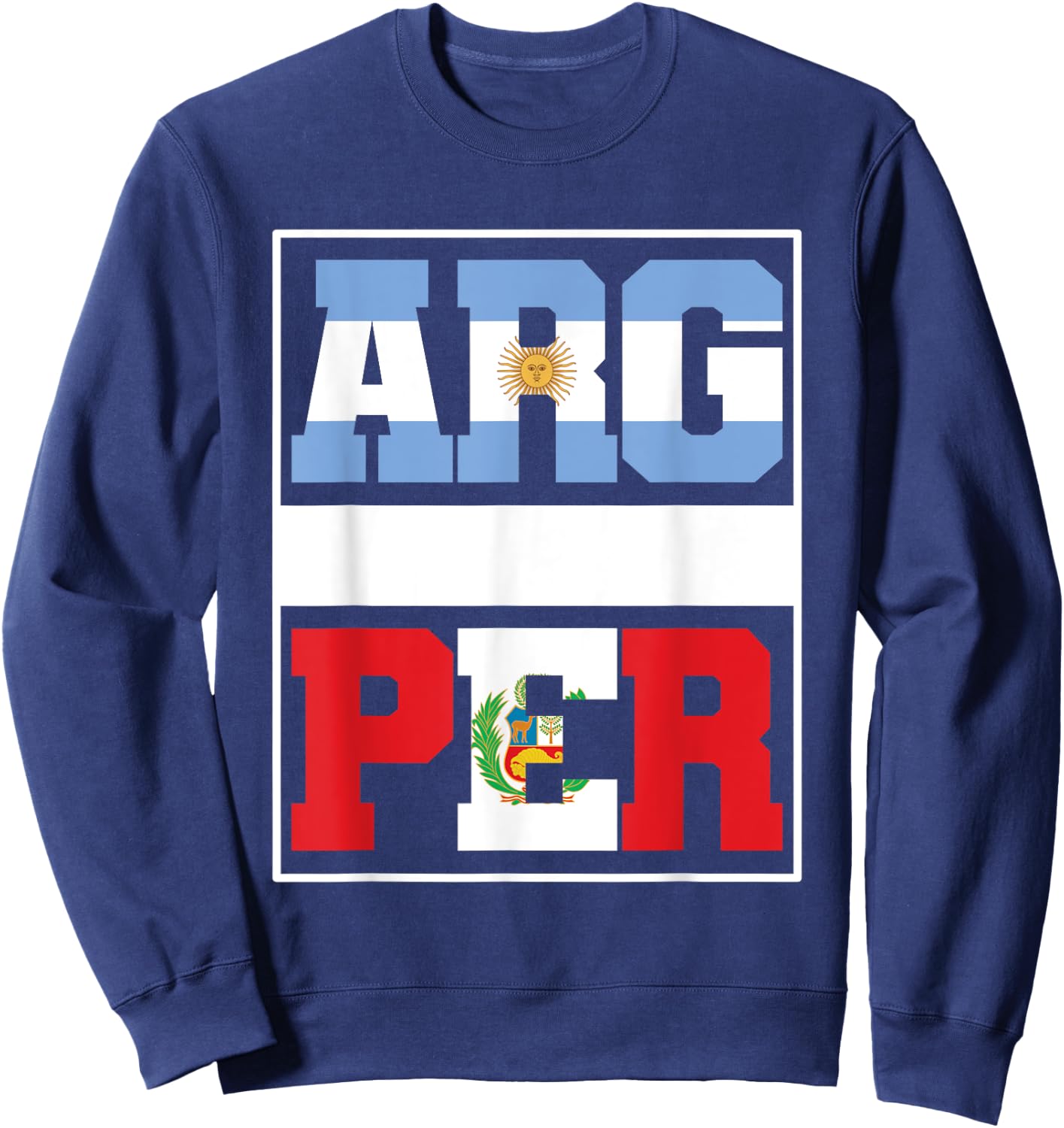 Half Argentinian half Peruvian Mixed Heritage Argentina Peru Sweatshirt - Sweatshirt | Navy
