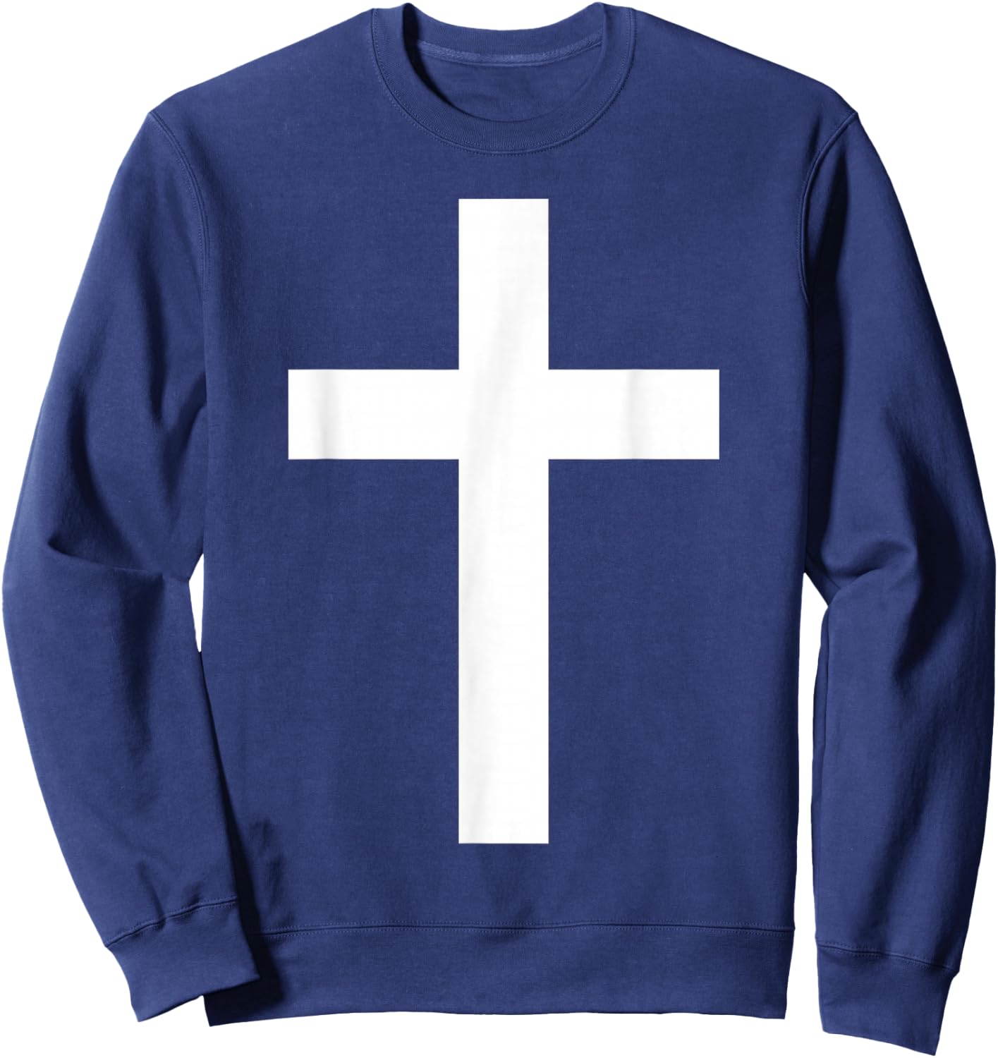 White Christian Jesus Cross Black Sweatshirt - Sweatshirt | Navy