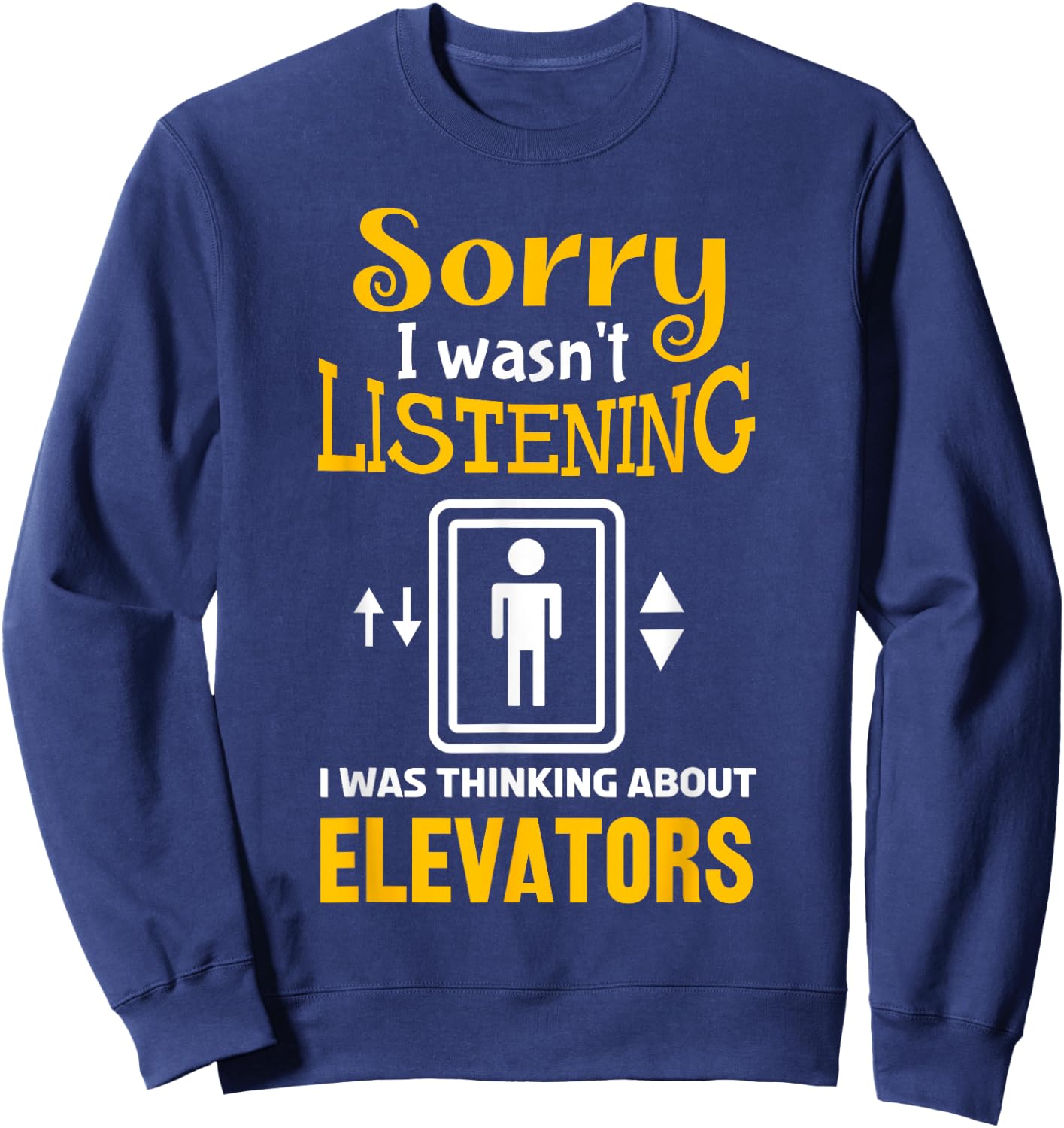 Funny Elevator Art Women Elevator Inspector Lover Sweatshirt - Sweatshirt | Navy