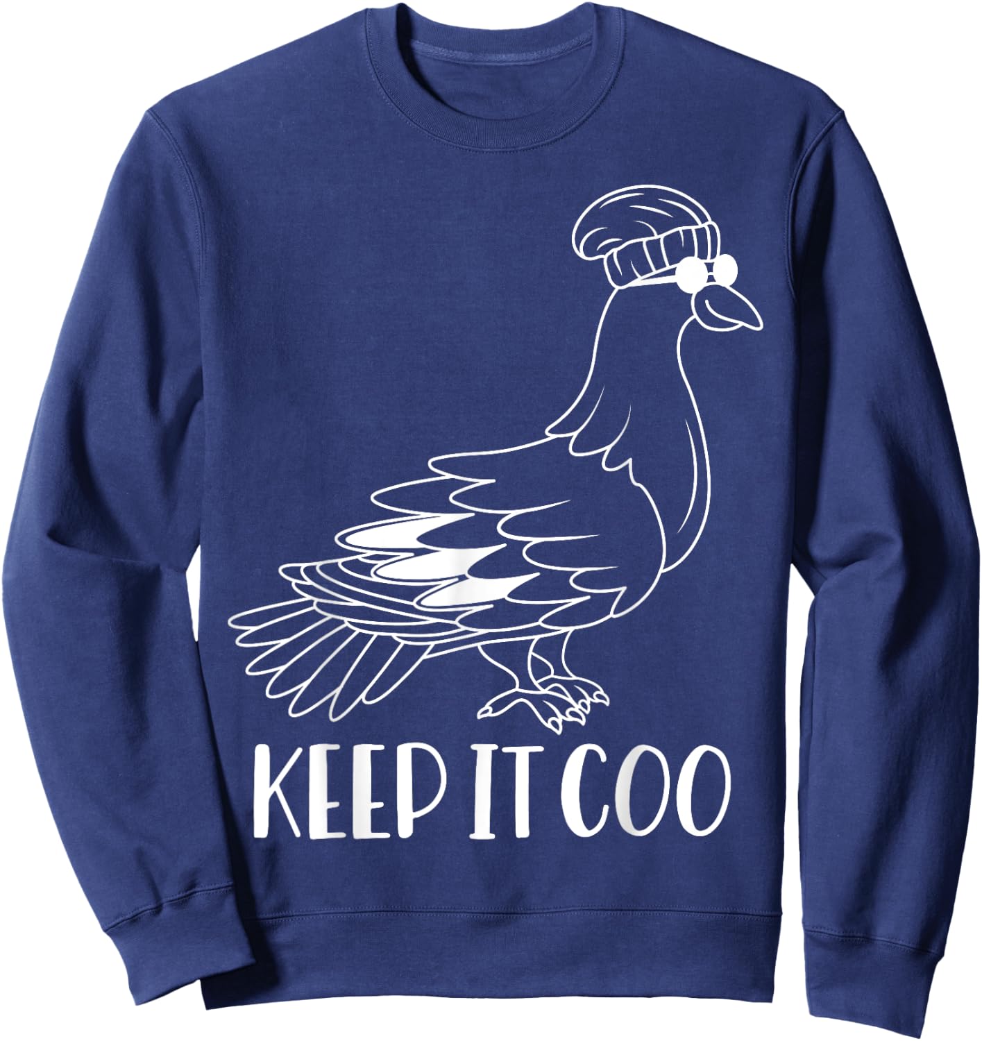 Hipster Pigeon - Keep it Coo Funny Cool Pigeon Sweatshirt - Sweatshirt | Navy