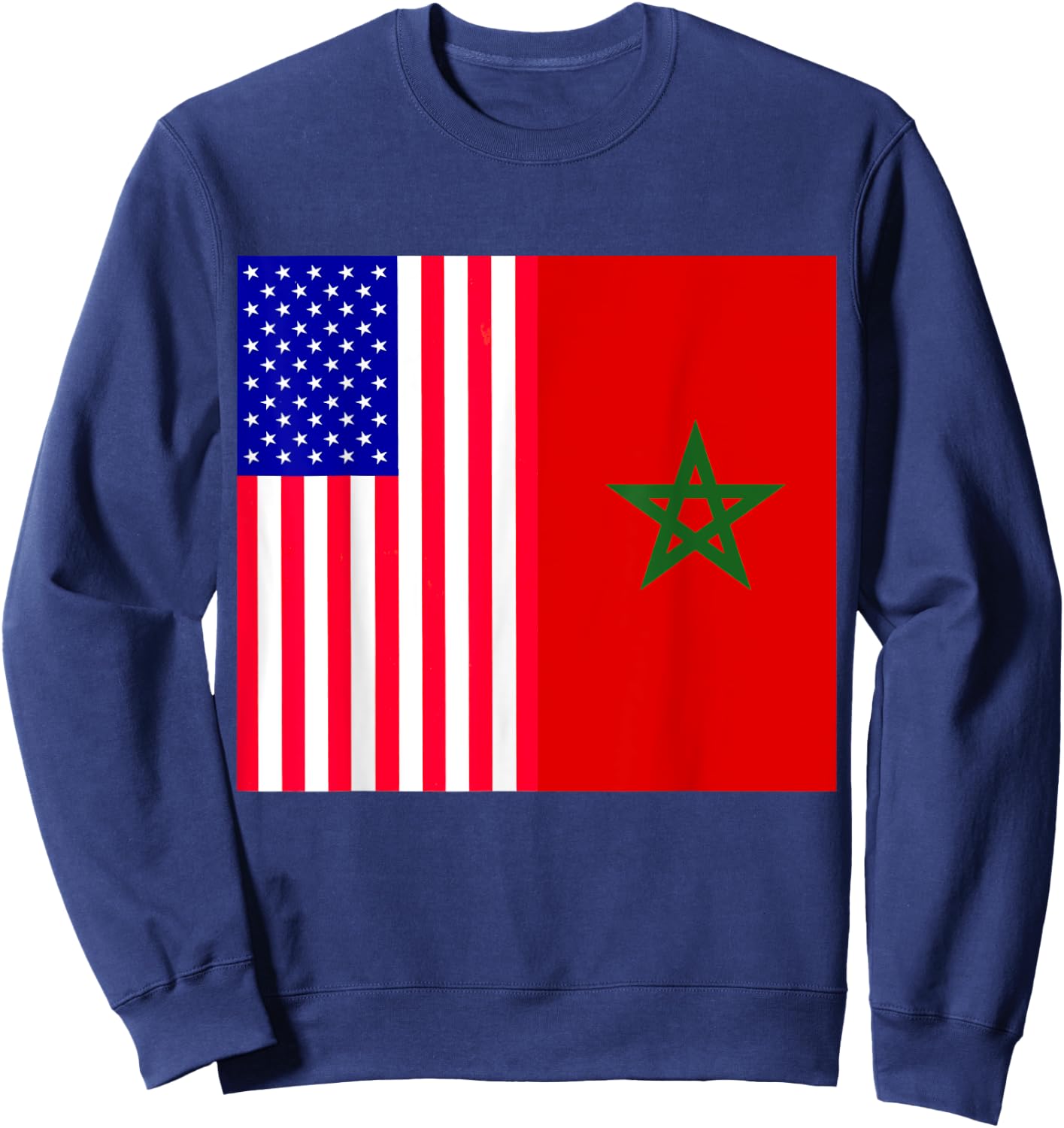 Moorish American Morocco Flag Moroccan Soccer Supporter Sweatshirt - Sweatshirt | Navy
