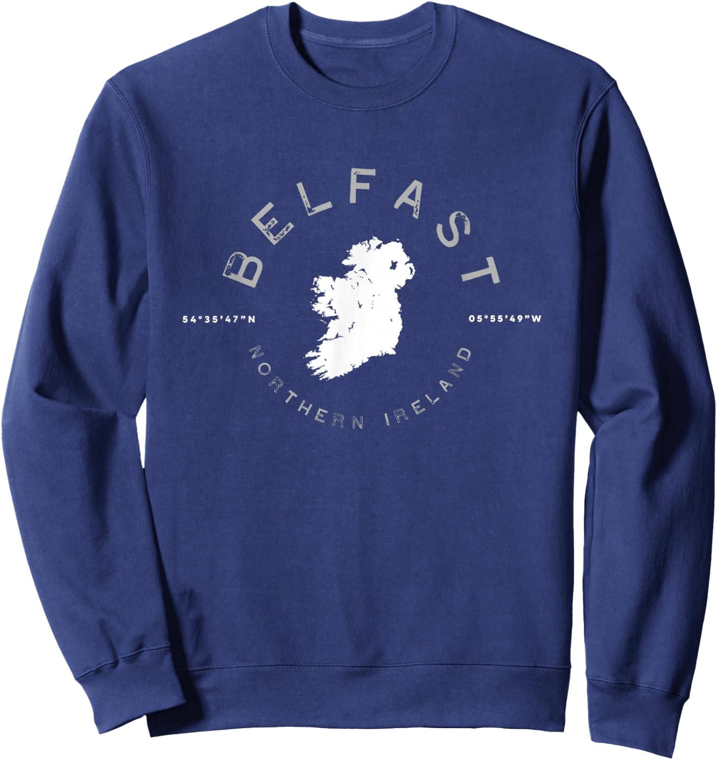 Belfast Ireland Retro Vintage Graphic Sweatshirt - Sweatshirt | Navy