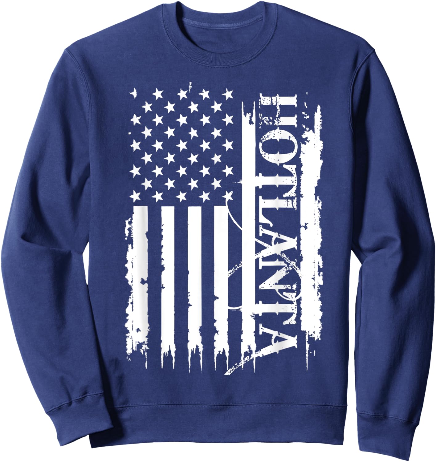 Hotlanta United States Distressed w US Flag Sweatshirt - Sweatshirt | Navy