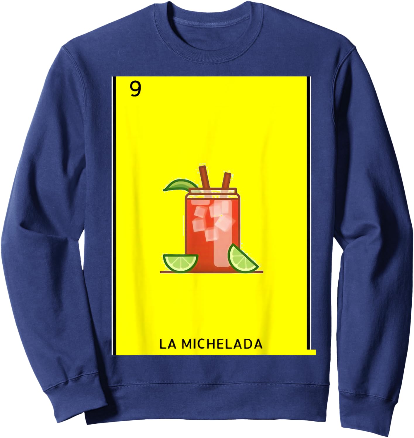 La Michelada Card Mexican Lottery Card Sweatshirt - Sweatshirt | Navy