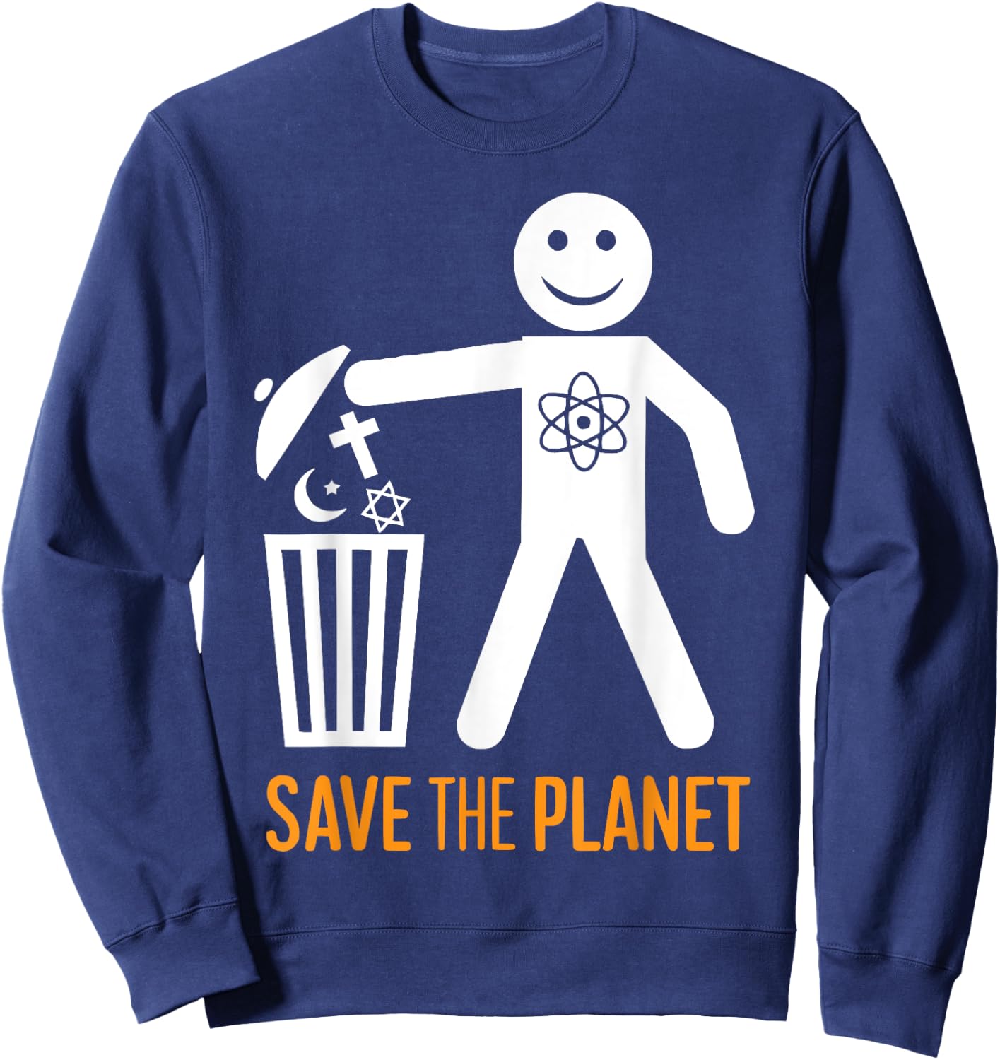 Atheism Anti-Religion Agnostic Freethinker Atheist Sweatshirt - Sweatshirt | Navy