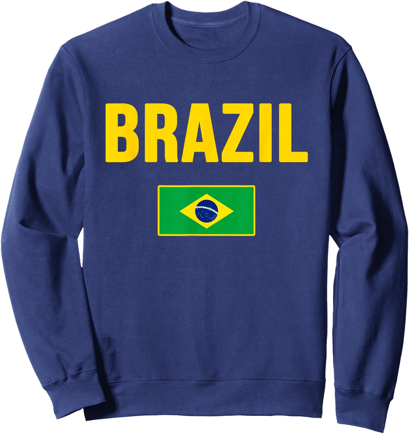 Brazil Flag Design Green Yellow Blue Women Kids Sweatshirt - Sweatshirt | Navy