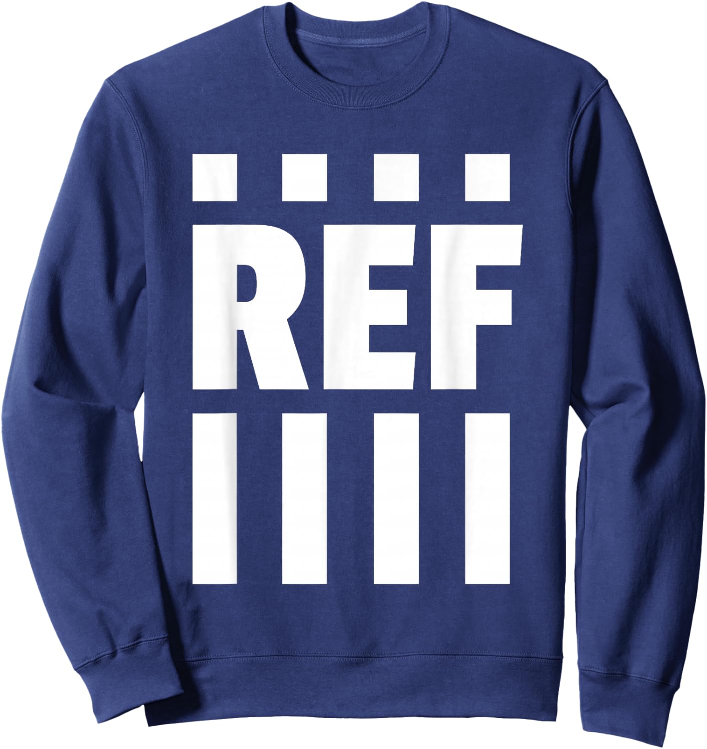 REF White Striped, Referee Official Sweatshirt - Sweatshirt | Navy