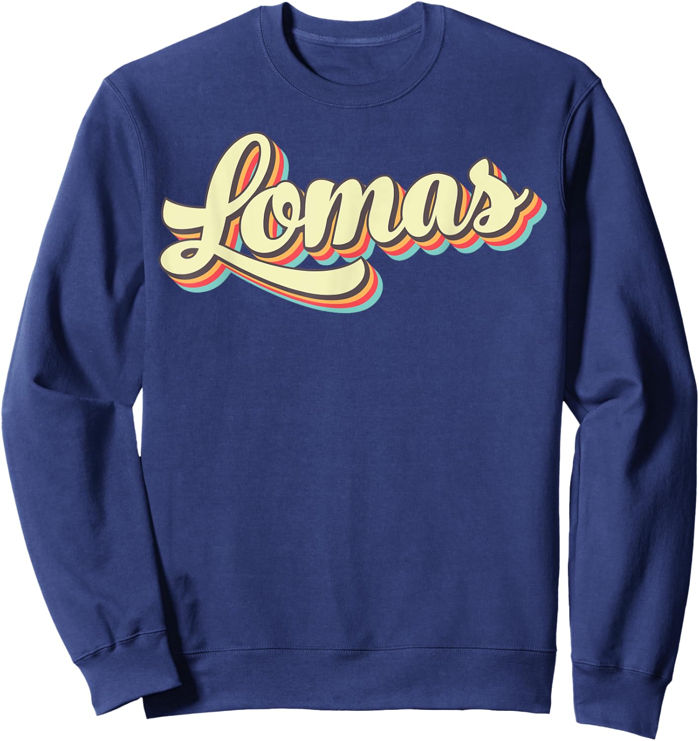 Lomas Retro Art Baseball Font Vintage Sweatshirt - Sweatshirt | Navy