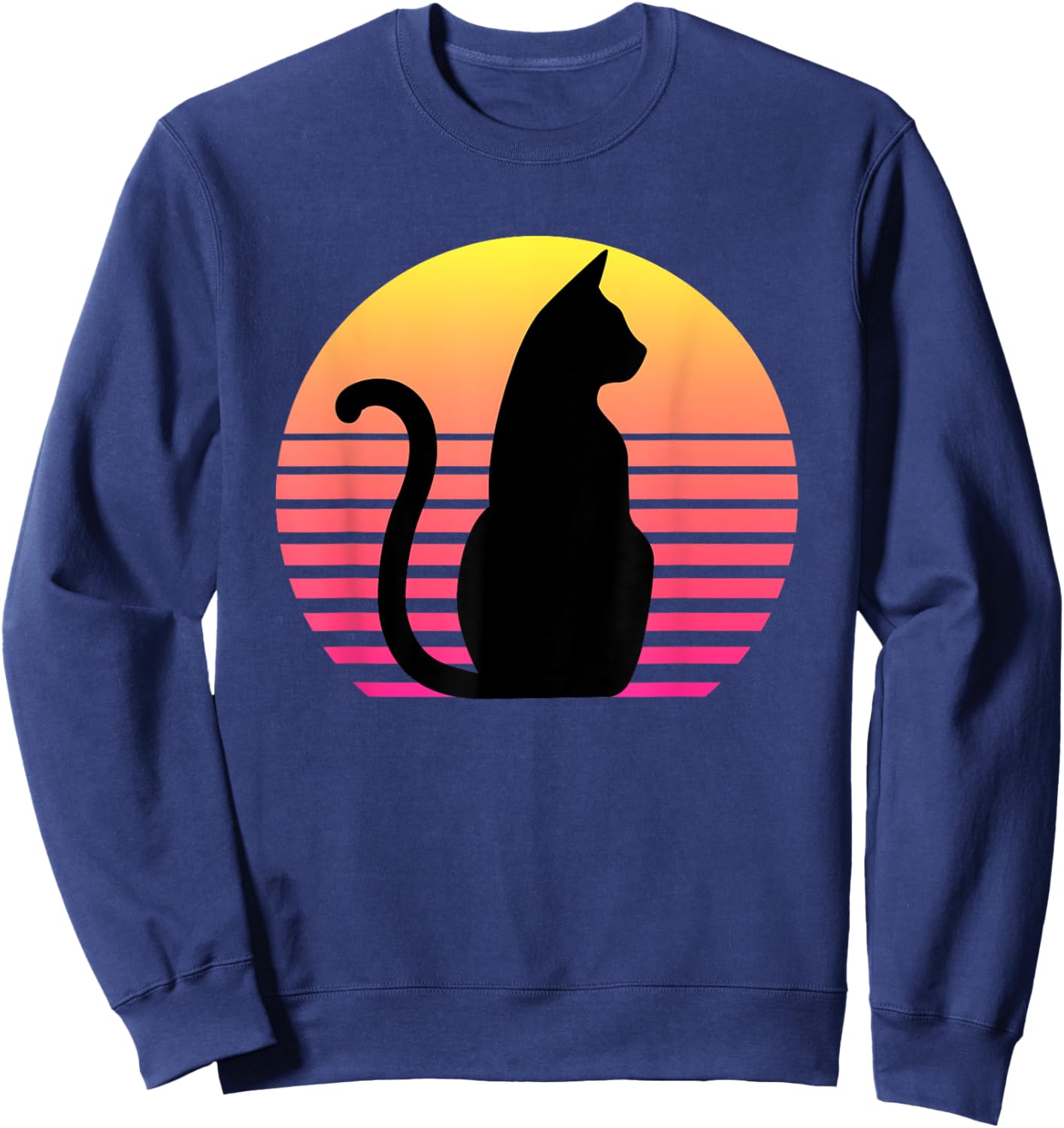 Funny Cat Gift Retro Vintage Sweatshirt - Sweatshirt | Navy