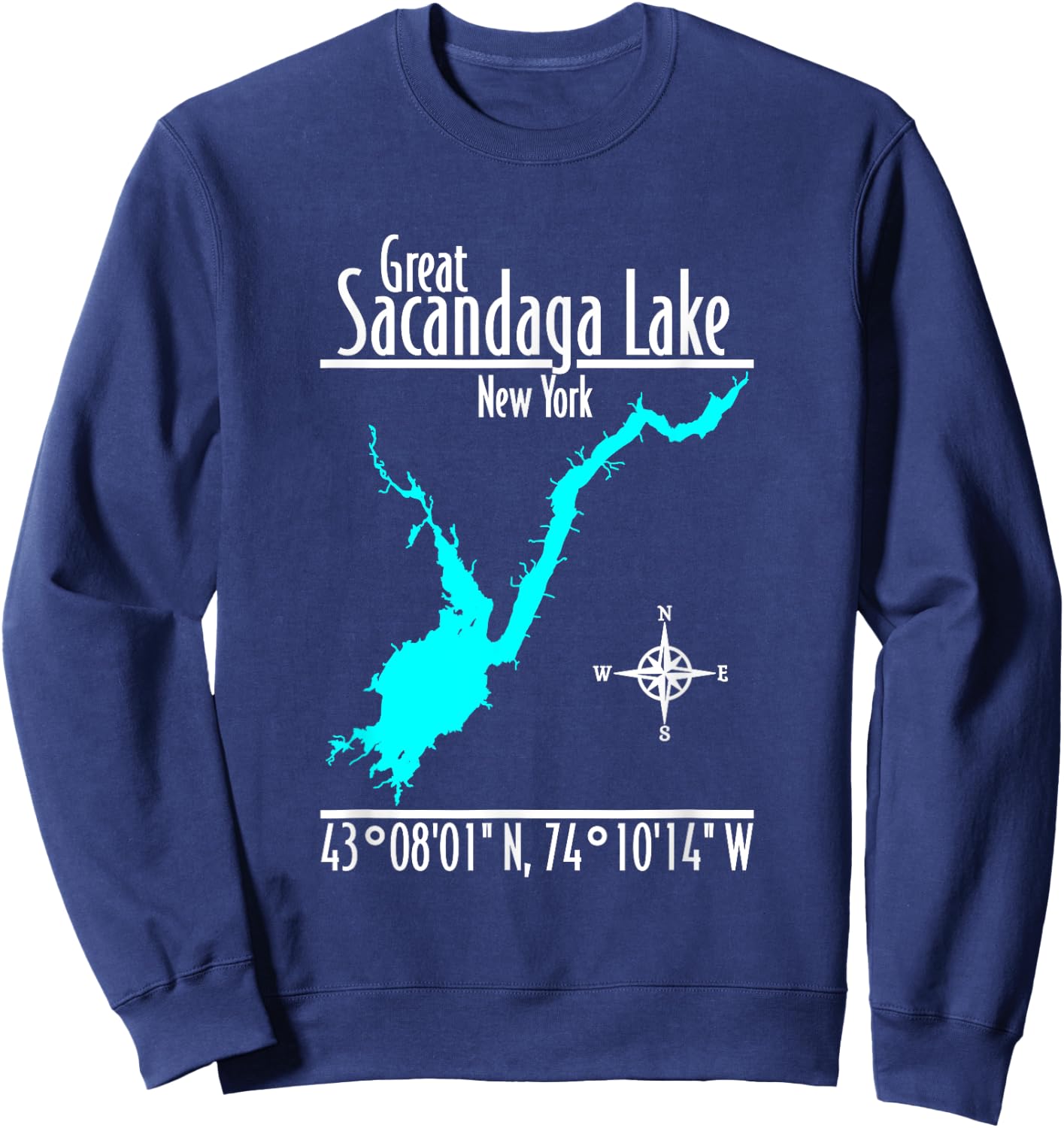 Modern Great Sacandaga Lake - New York Sweatshirt - Sweatshirt | Navy