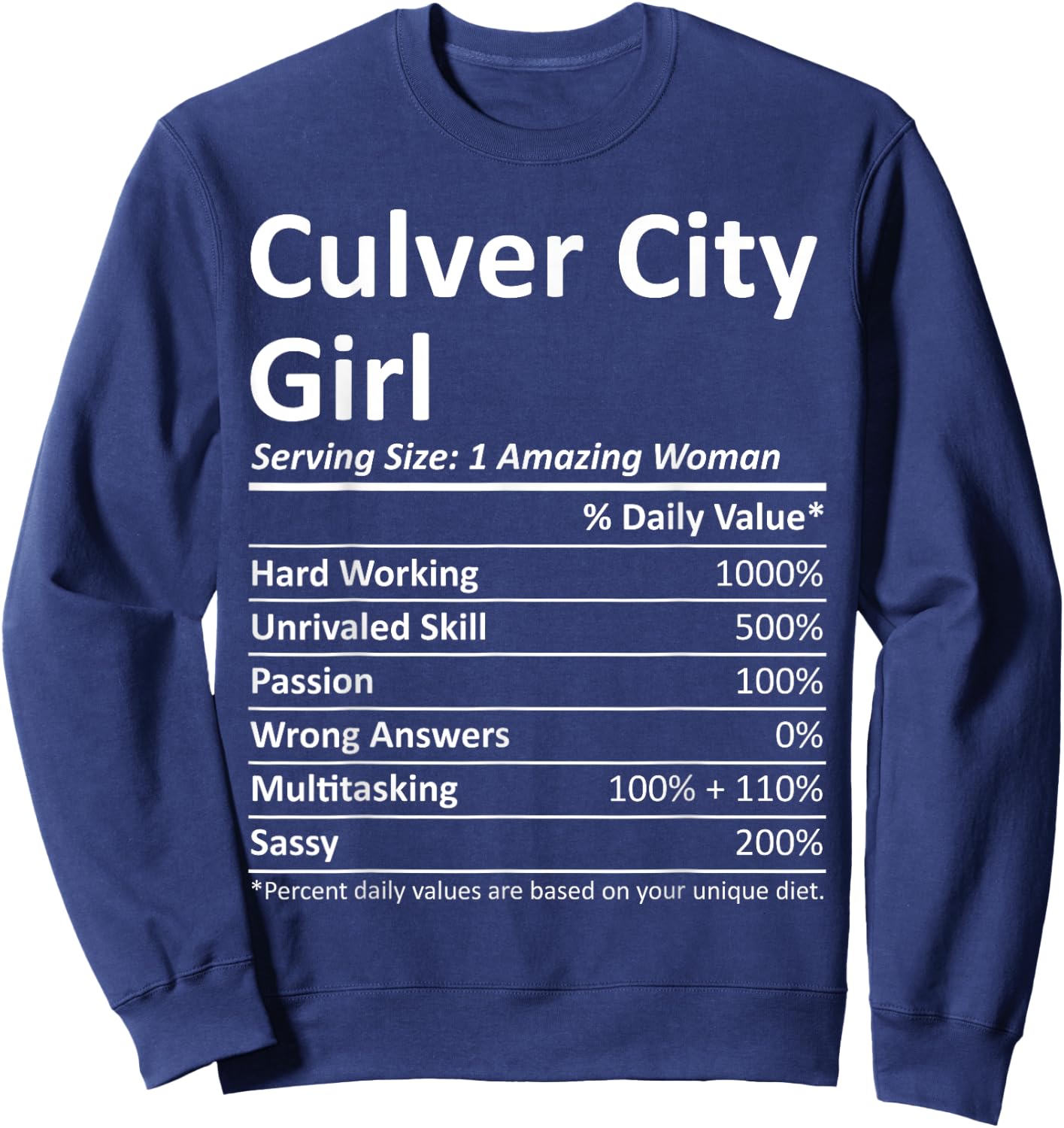 CULVER CITY GIRL CA CALIFORNIA Funny City Home Roots Gift Sweatshirt - Sweatshirt | Navy