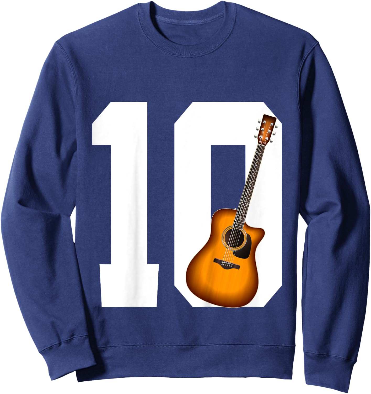 Young Guitarists and Music Lovers 10th Birthday Guitar Sweatshirt - Sweatshirt | Navy