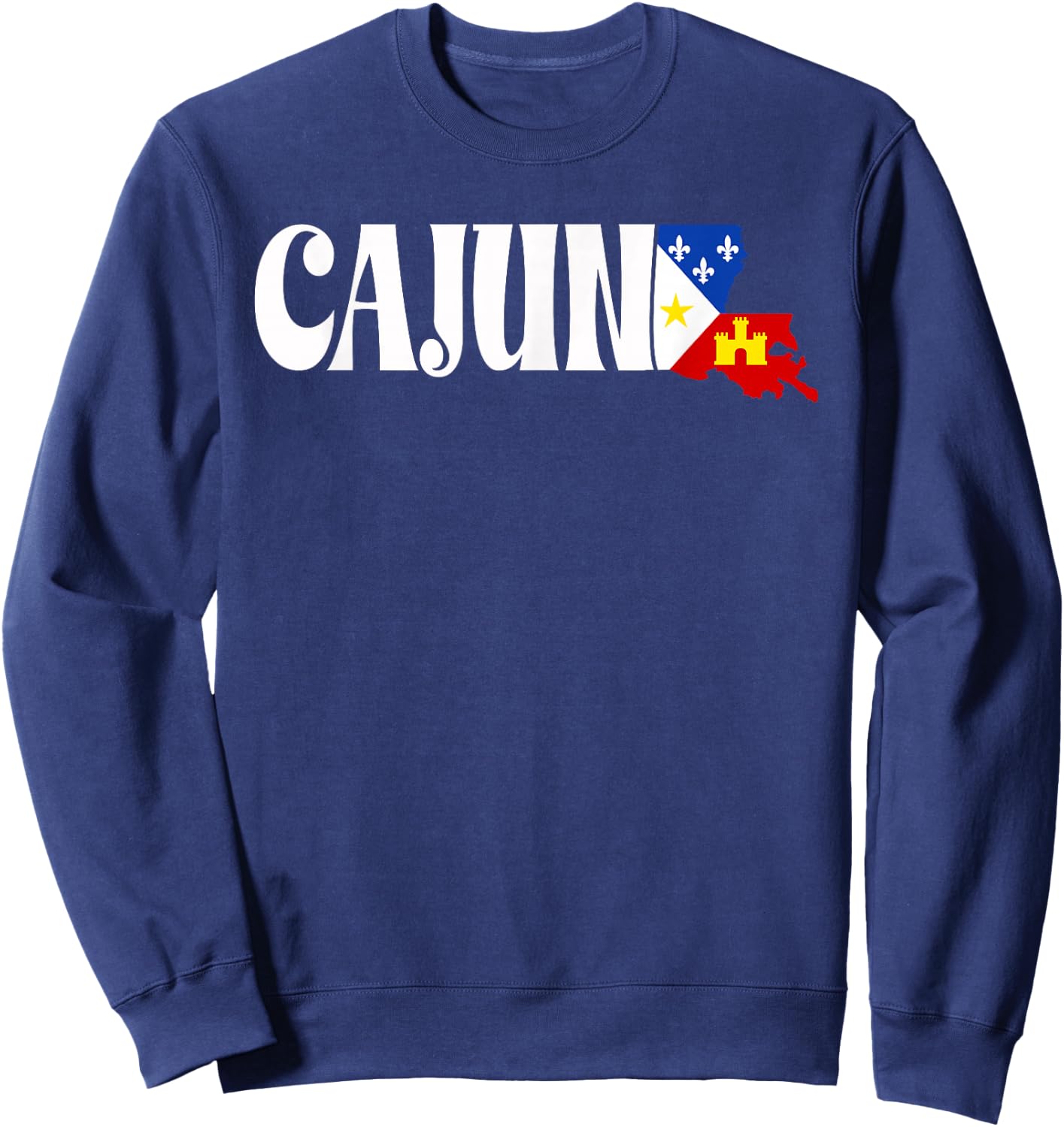 Cajun American Flag Louisiana Heritage Sweatshirt - Sweatshirt | Navy