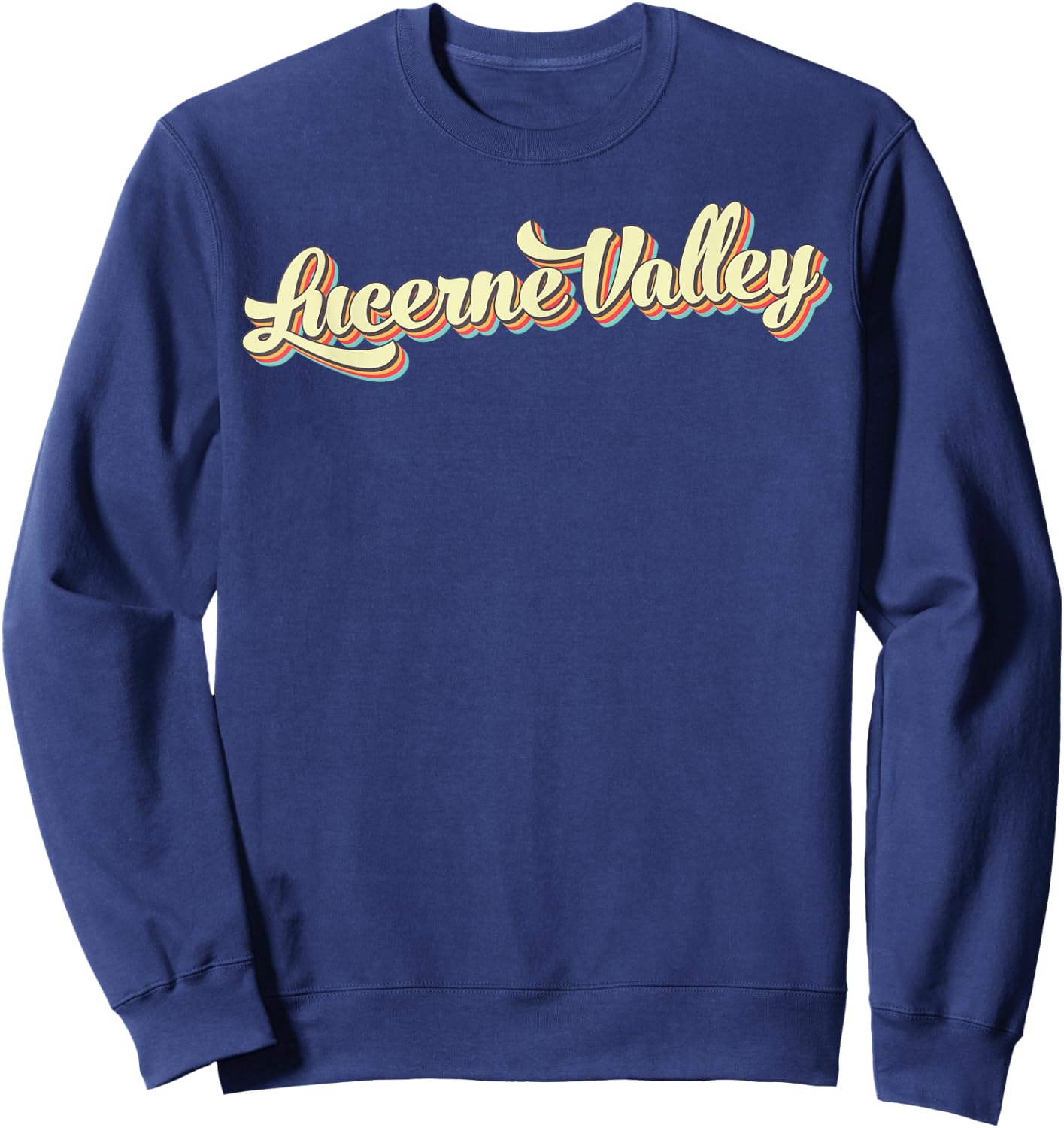 Lucerne Valley Retro Art Baseball Font Vintage Sweatshirt - Sweatshirt | Navy