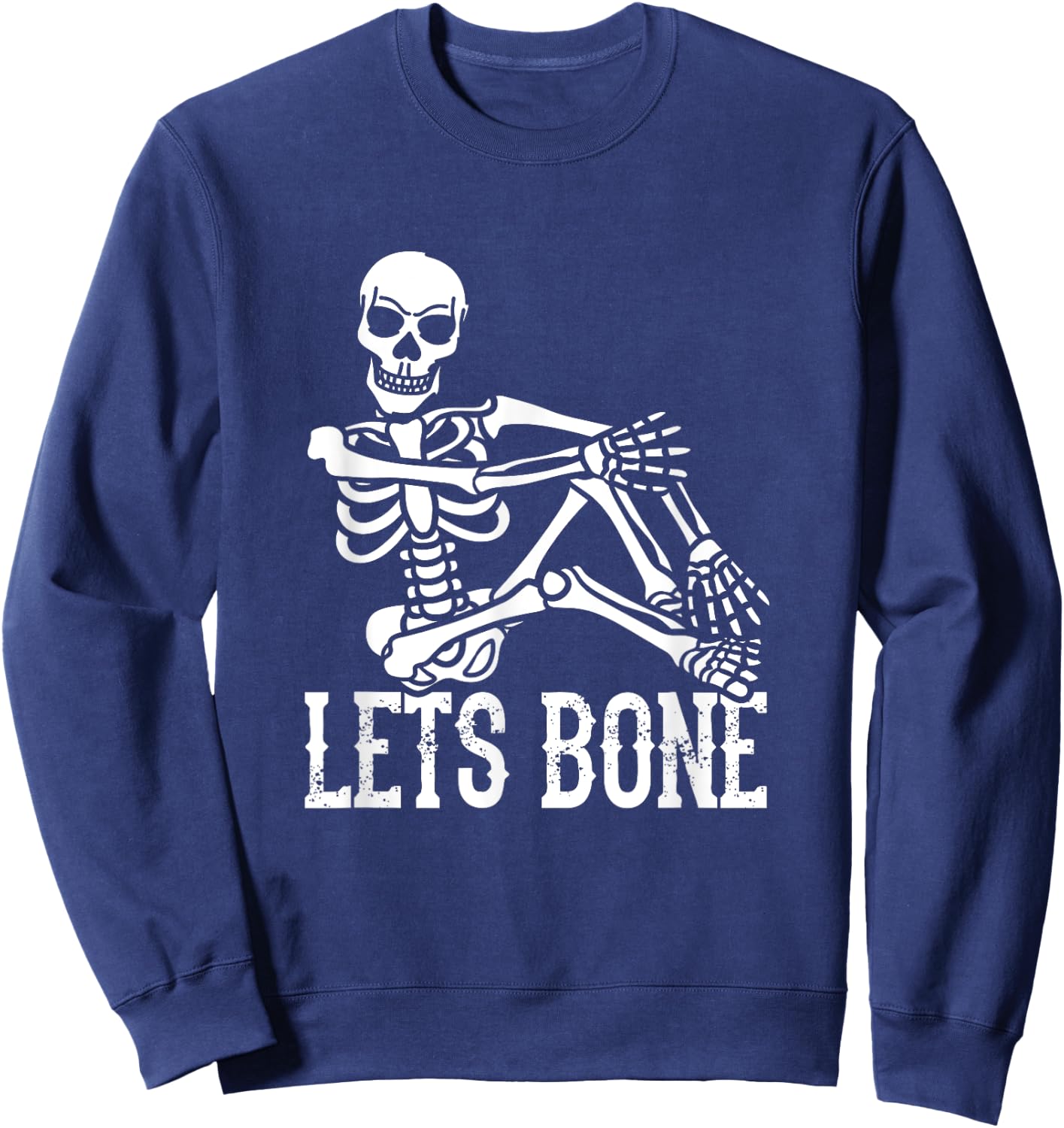 Lets Bone Skeleton Adult Halloween Costume Sweatshirt - Sweatshirt | Navy