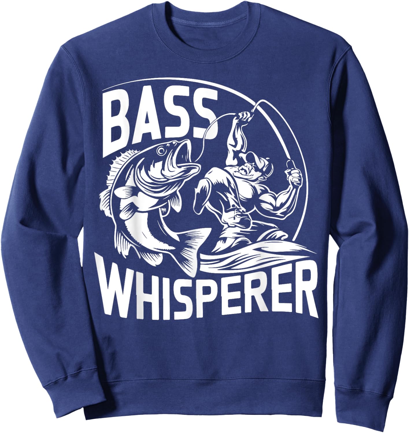 Bass Whisperer Bass Fishing Sweatshirt - Sweatshirt | Navy