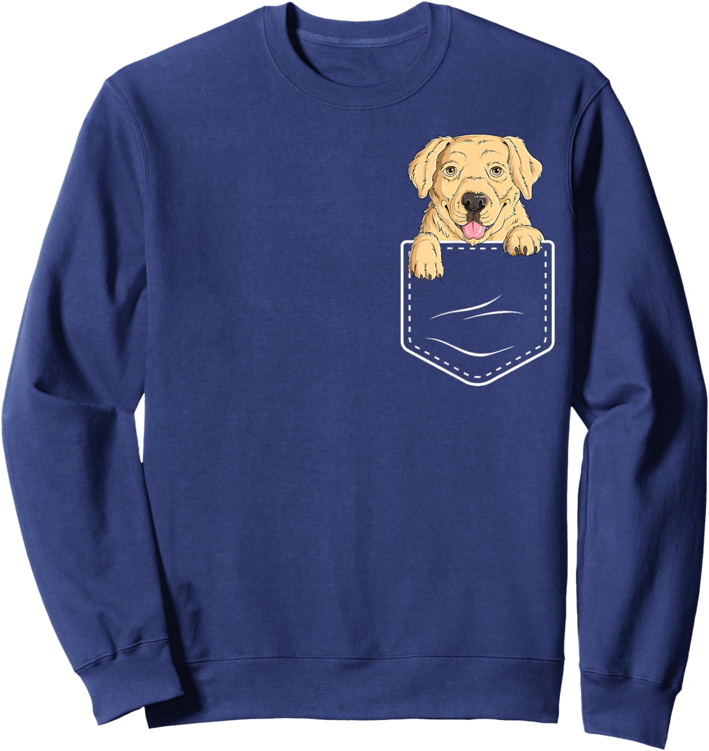 Labrador Retriever In Pocket Funny Dog Puppy Labrador Lover Men Women Kids Sweatshirt - Sweatshirt | Navy