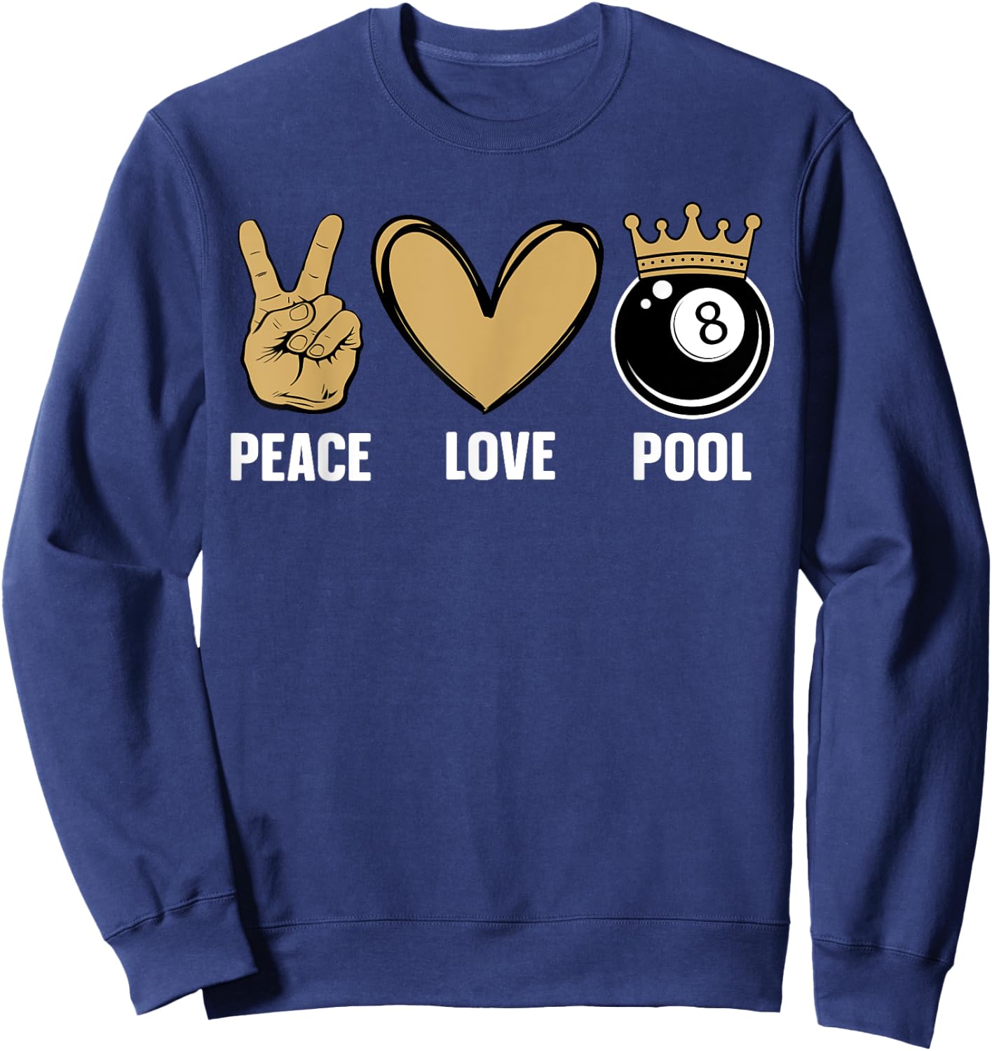 Cool Pool Design Women Billiards 8 Ball Pool Player Sweatshirt - Sweatshirt | Navy