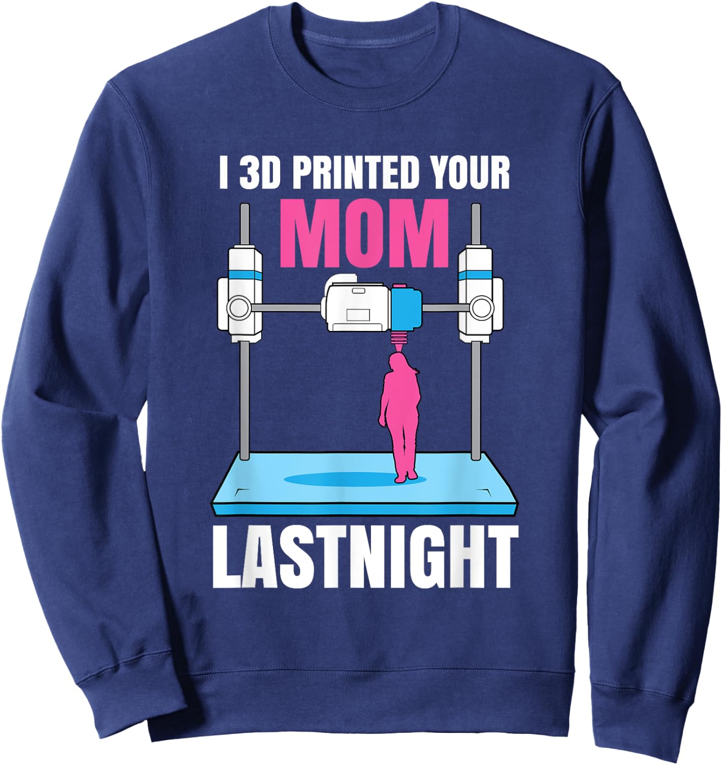 I 3D Printed Your Mom Last Night Sweatshirt - Sweatshirt | Navy