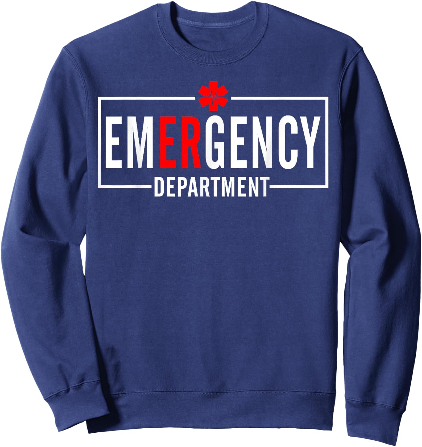 Emergency Room ER RN Nurse Department Healthcare Nursing , -Adults, Short Sleeve, , Black, Small Sweatshirt - Sweatshirt | Navy