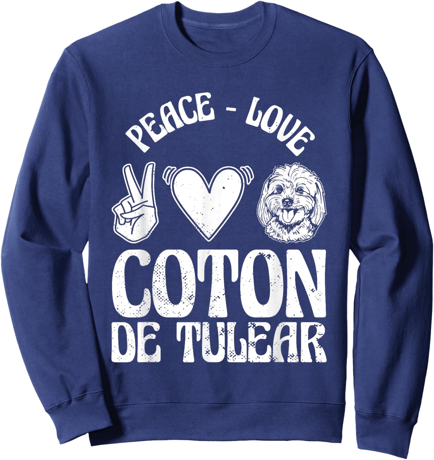 Coton De Tulear Lover Funny Dog Owner Pet Coton De Tulear Men Women Kids Sweatshirt - Sweatshirt | Navy